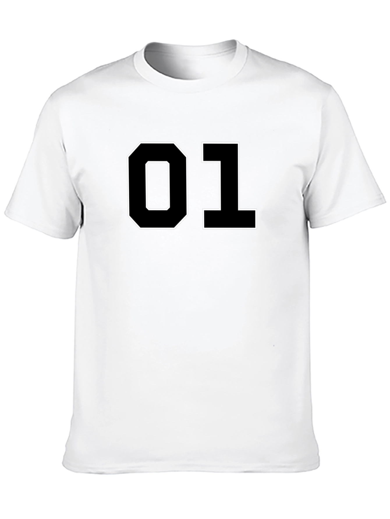 01 Graphic Tee - Black Cotton Casual T-Shirt