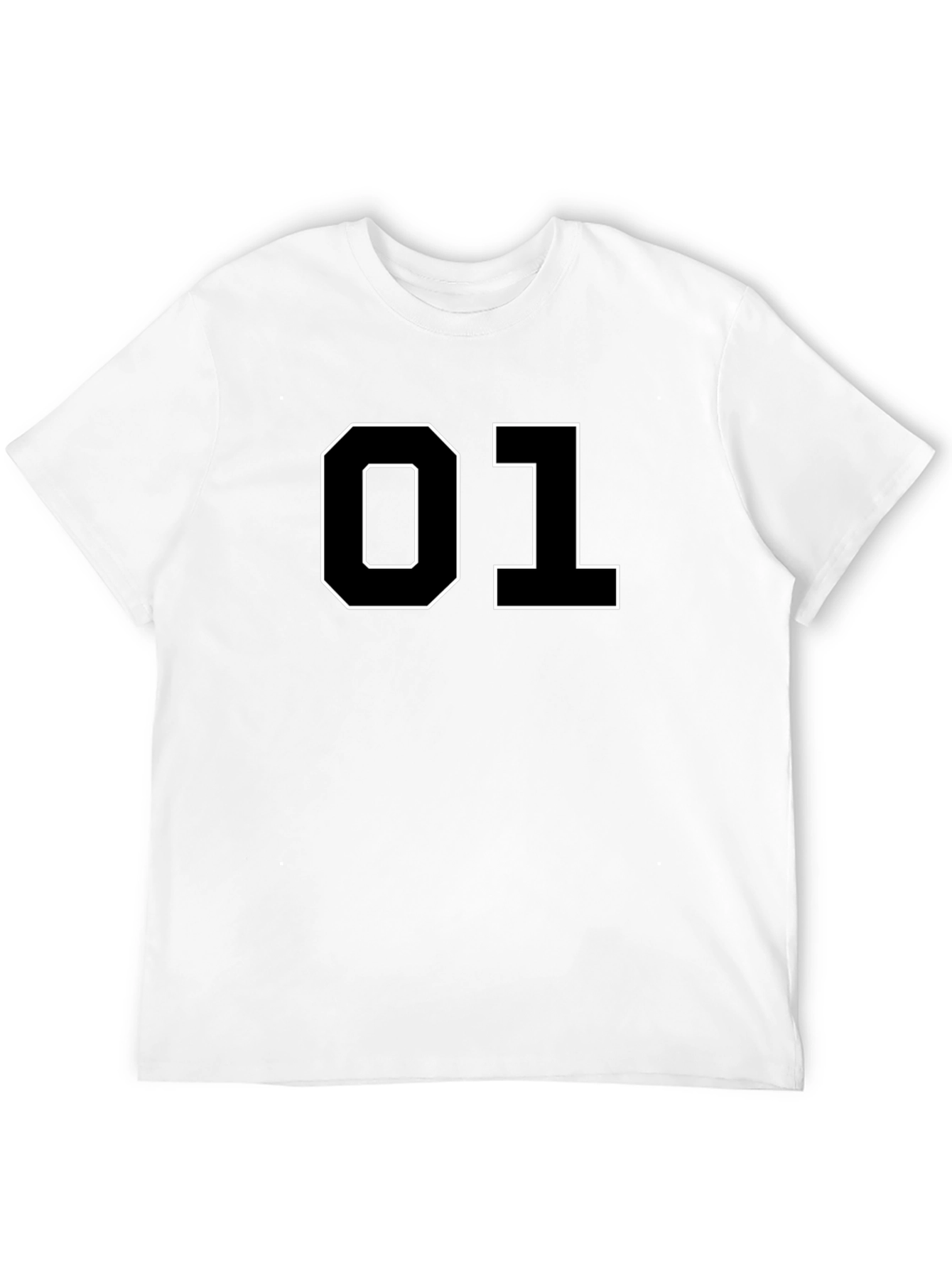 01 Graphic Tee - Black Cotton Casual T-Shirt