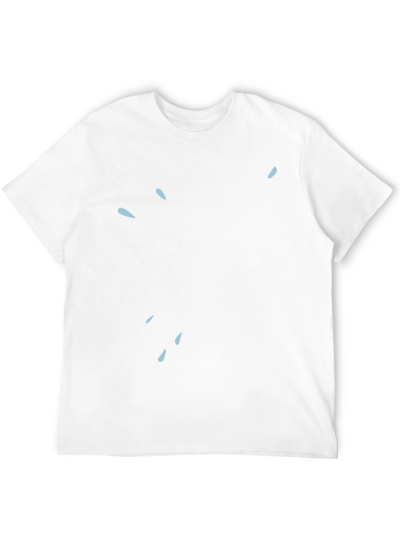 Modern Black Tee with Light Blue Water Drop Design