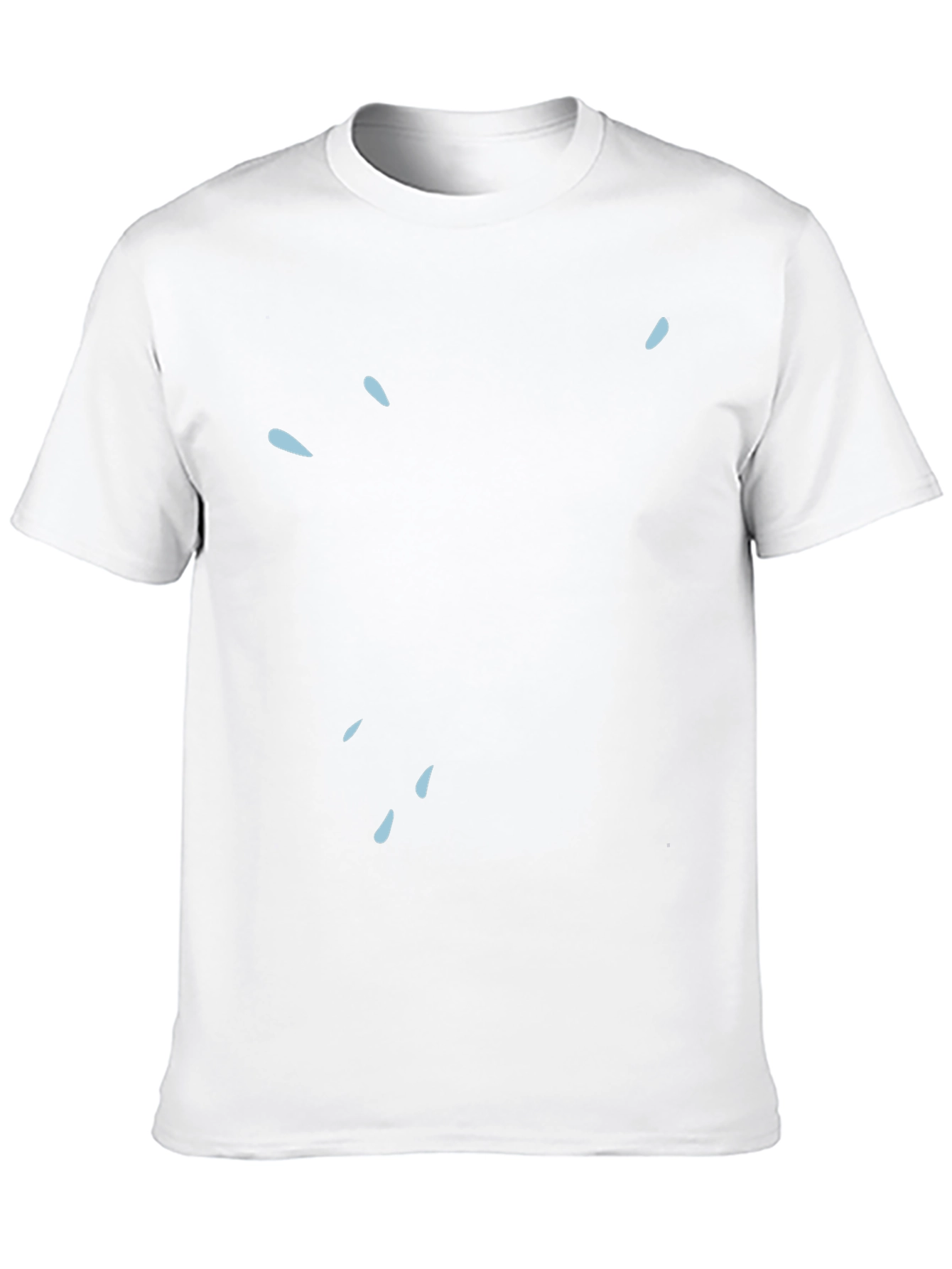 Modern Black Tee with Light Blue Water Drop Design