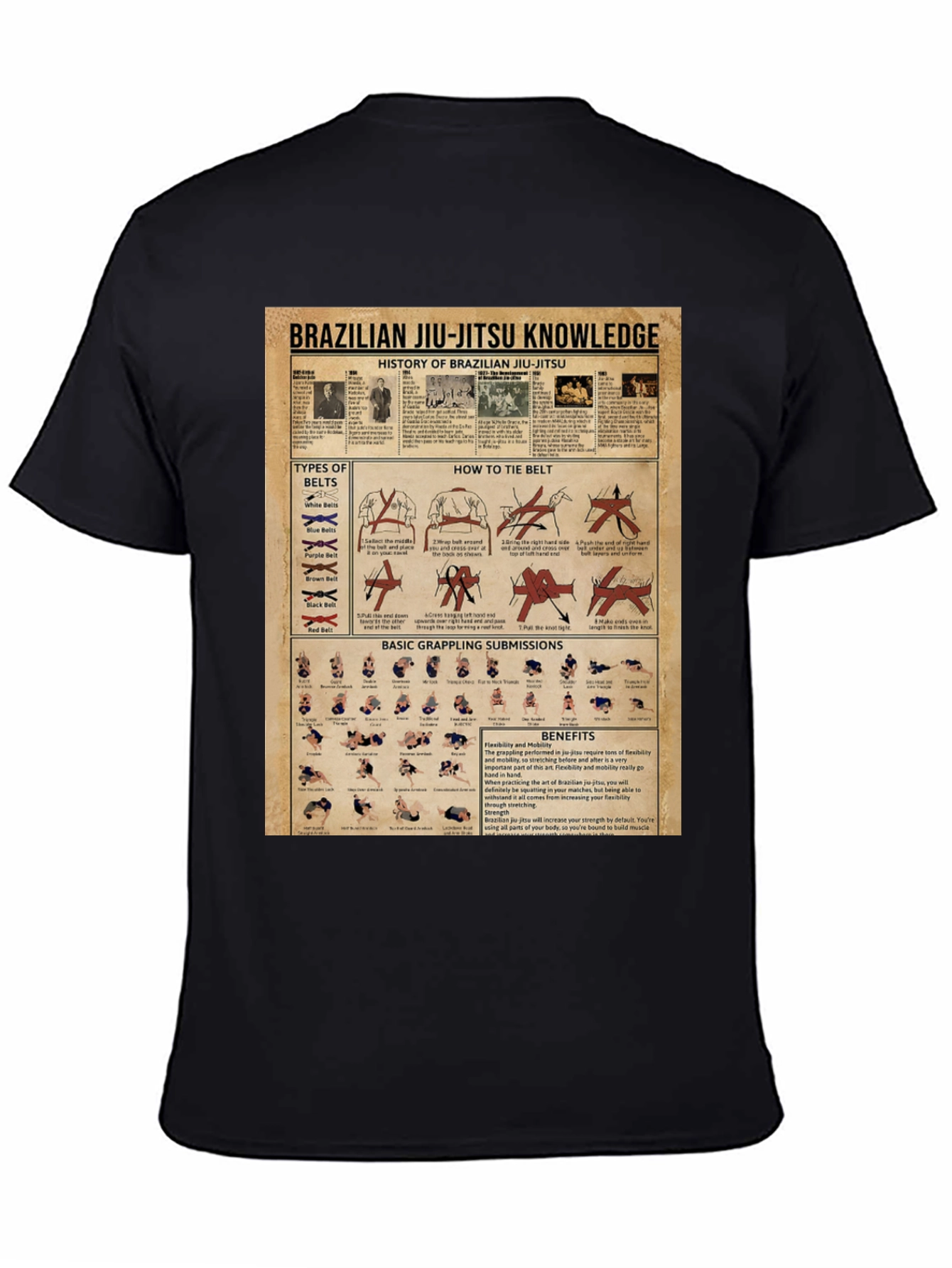 Brazilian Jiu-Jitsu Knowledge Black T-Shirt