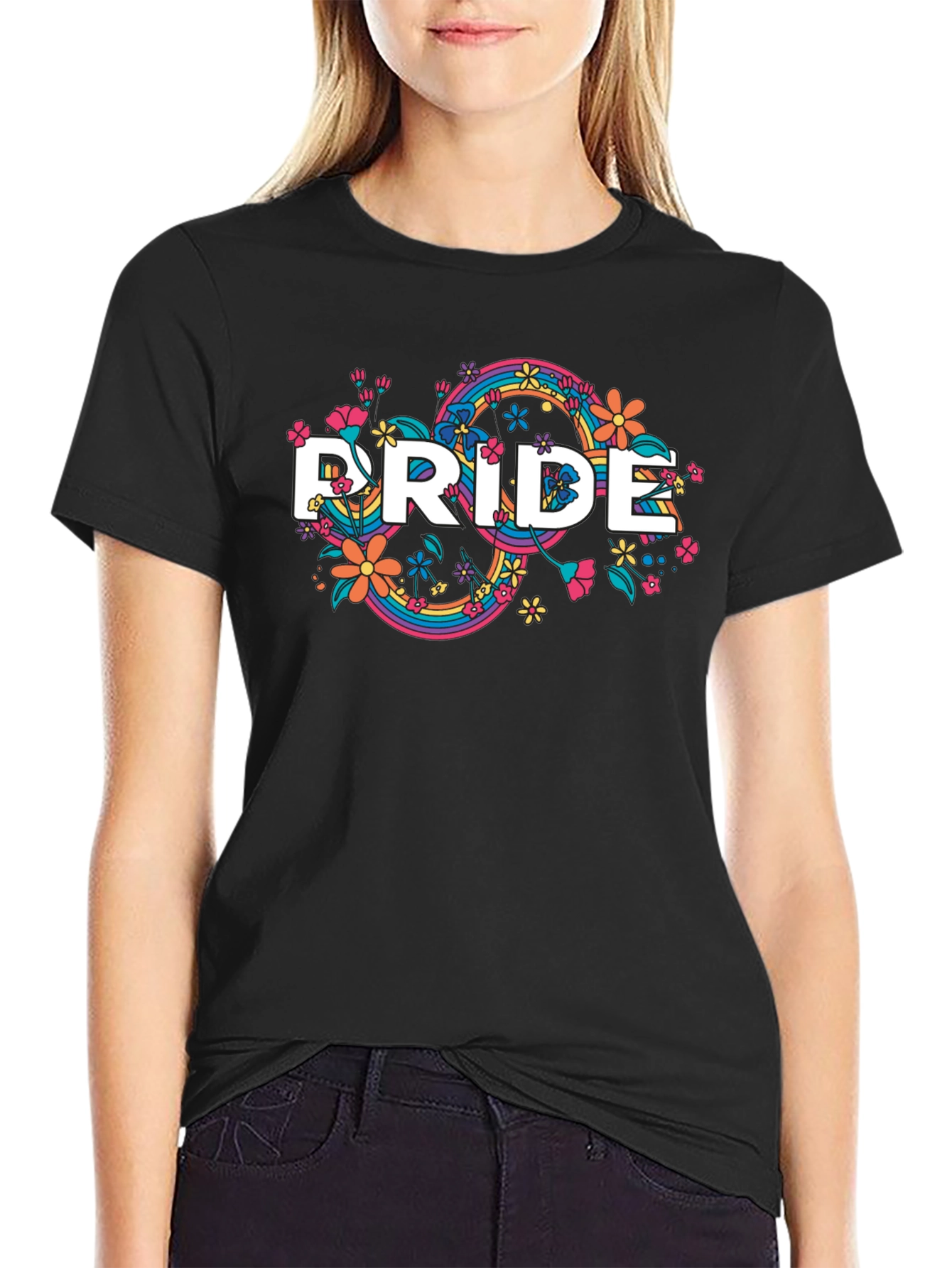 Pride Floral Rainbow Graphic T-Shirt