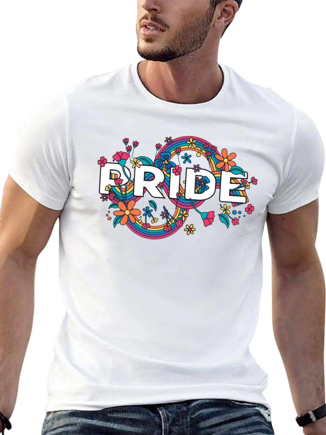 Pride Floral Rainbow Graphic T-Shirt