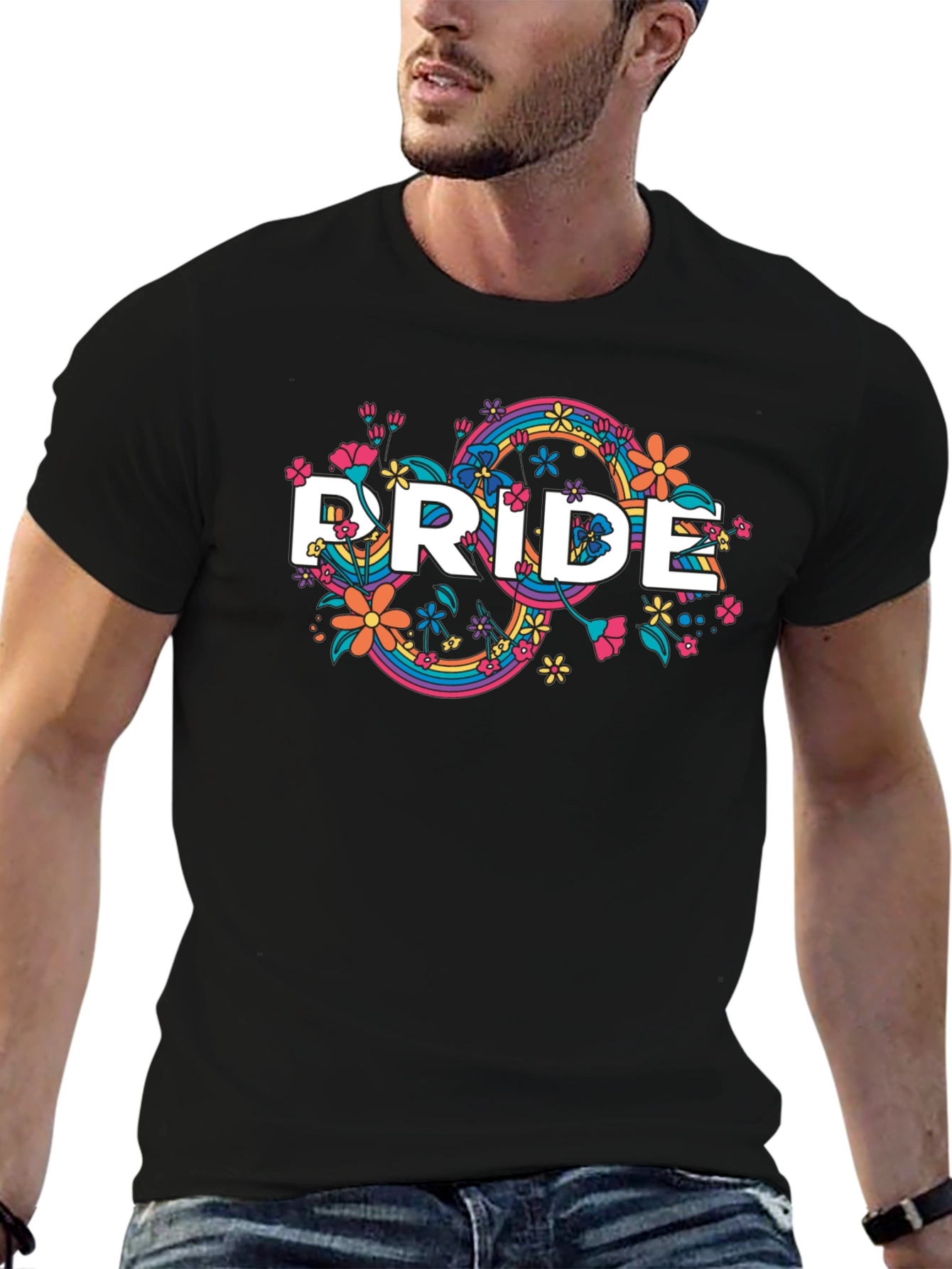 Pride Floral Rainbow Graphic T-Shirt