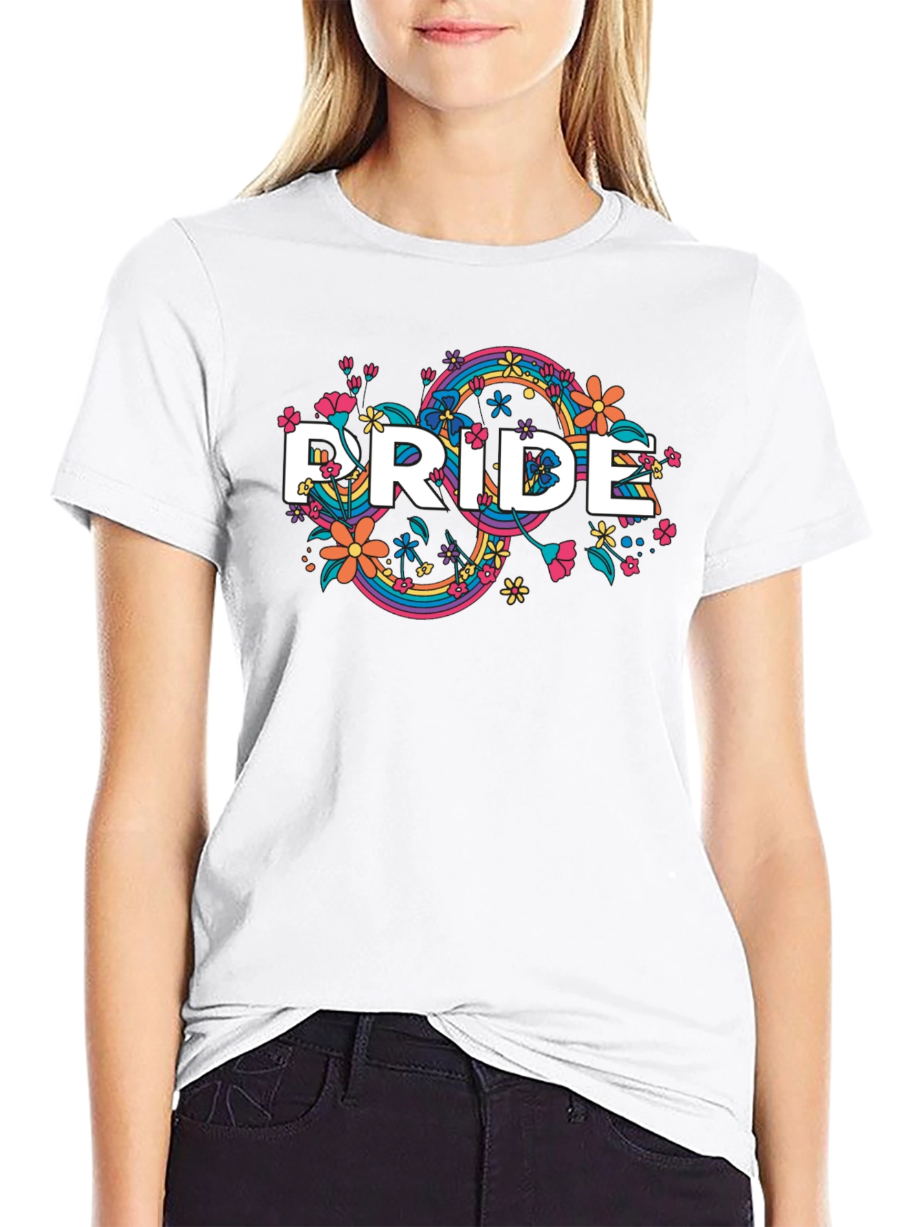 Pride Floral Rainbow Graphic T-Shirt