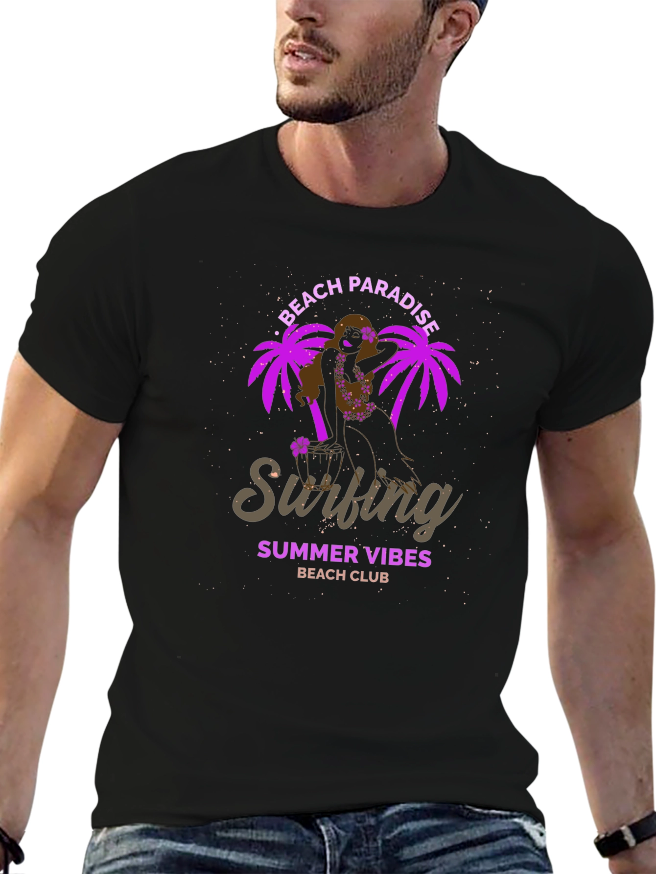 Beach Paradise Surfing Tee - Summer Vibes