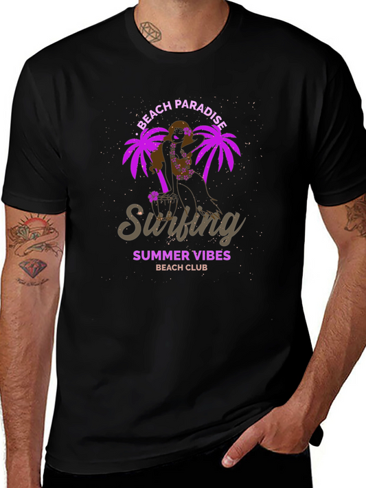 Beach Paradise Surfing Tee - Summer Vibes
