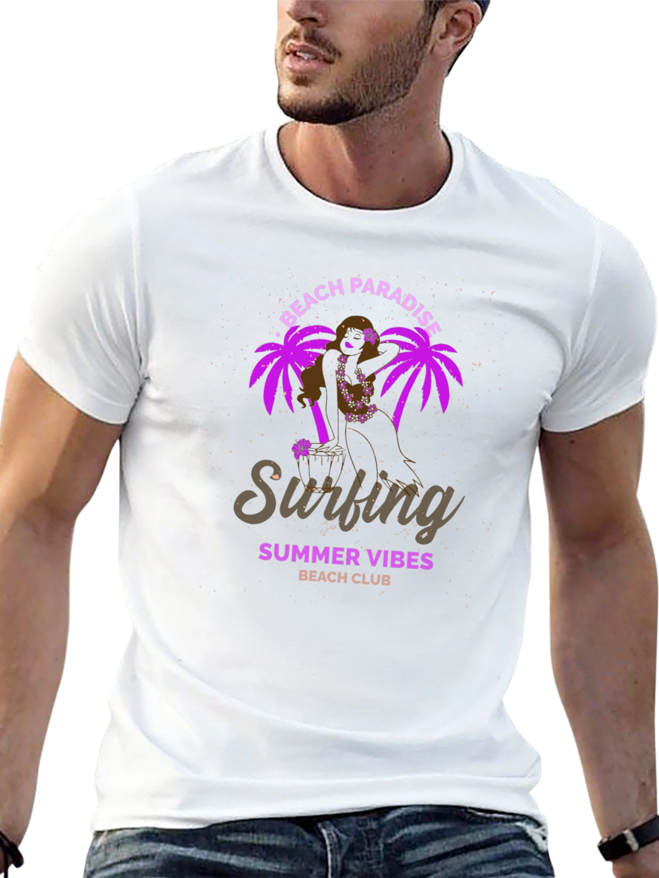 Beach Paradise Surfing Tee - Summer Vibes