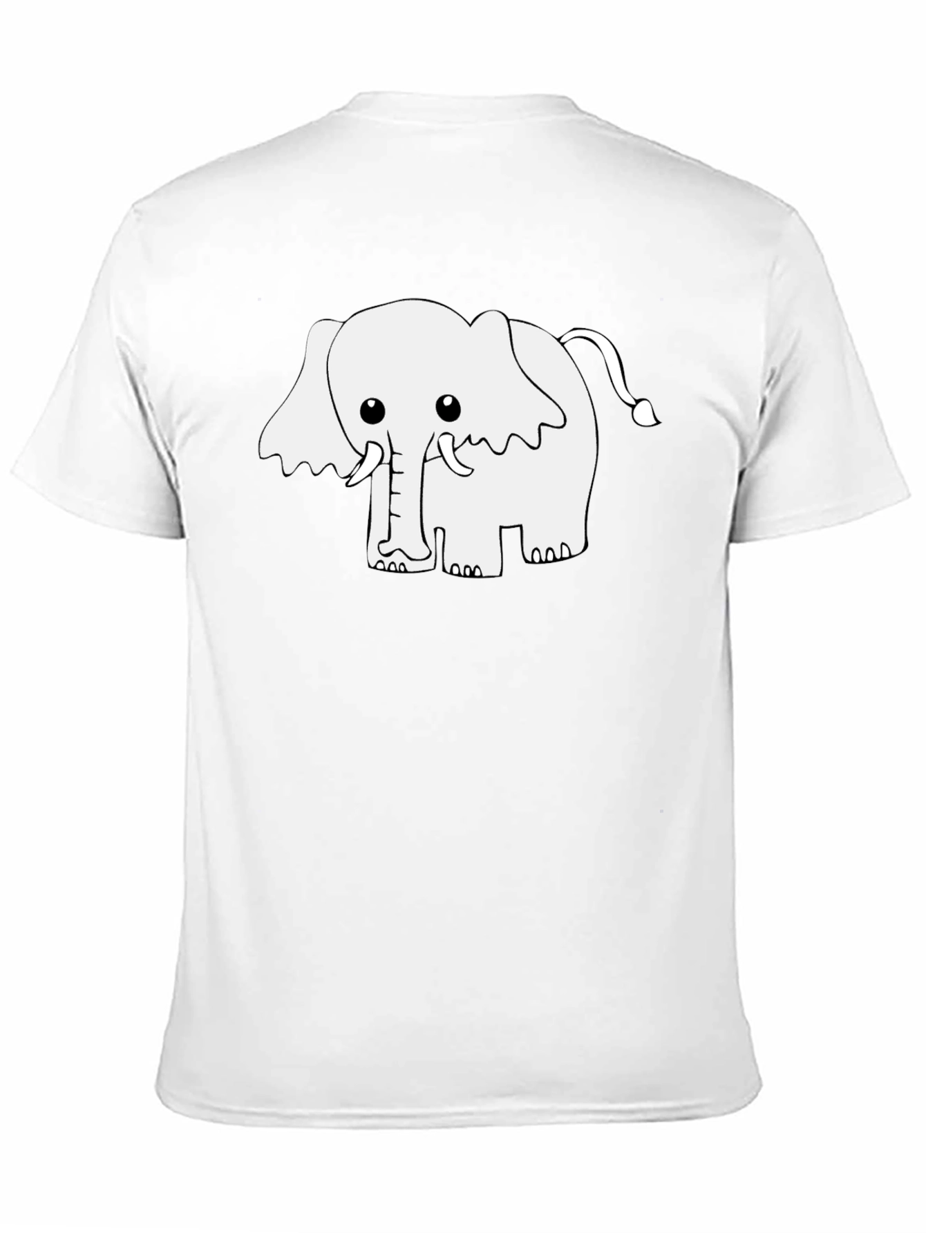 Cute Elephant Graphic Tee - Black Cotton Blend Shirt
