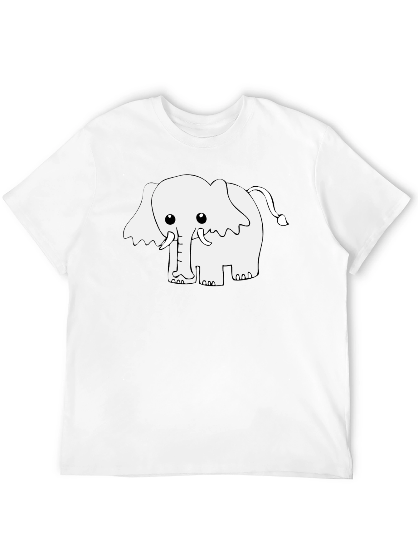 Cute Elephant Graphic Tee - Black Cotton Blend Shirt