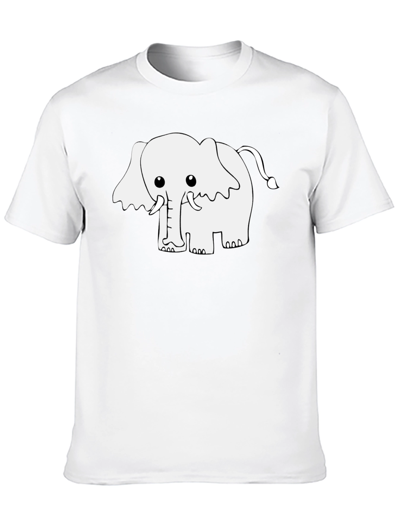 Cute Elephant Graphic Tee - Black Cotton Blend Shirt