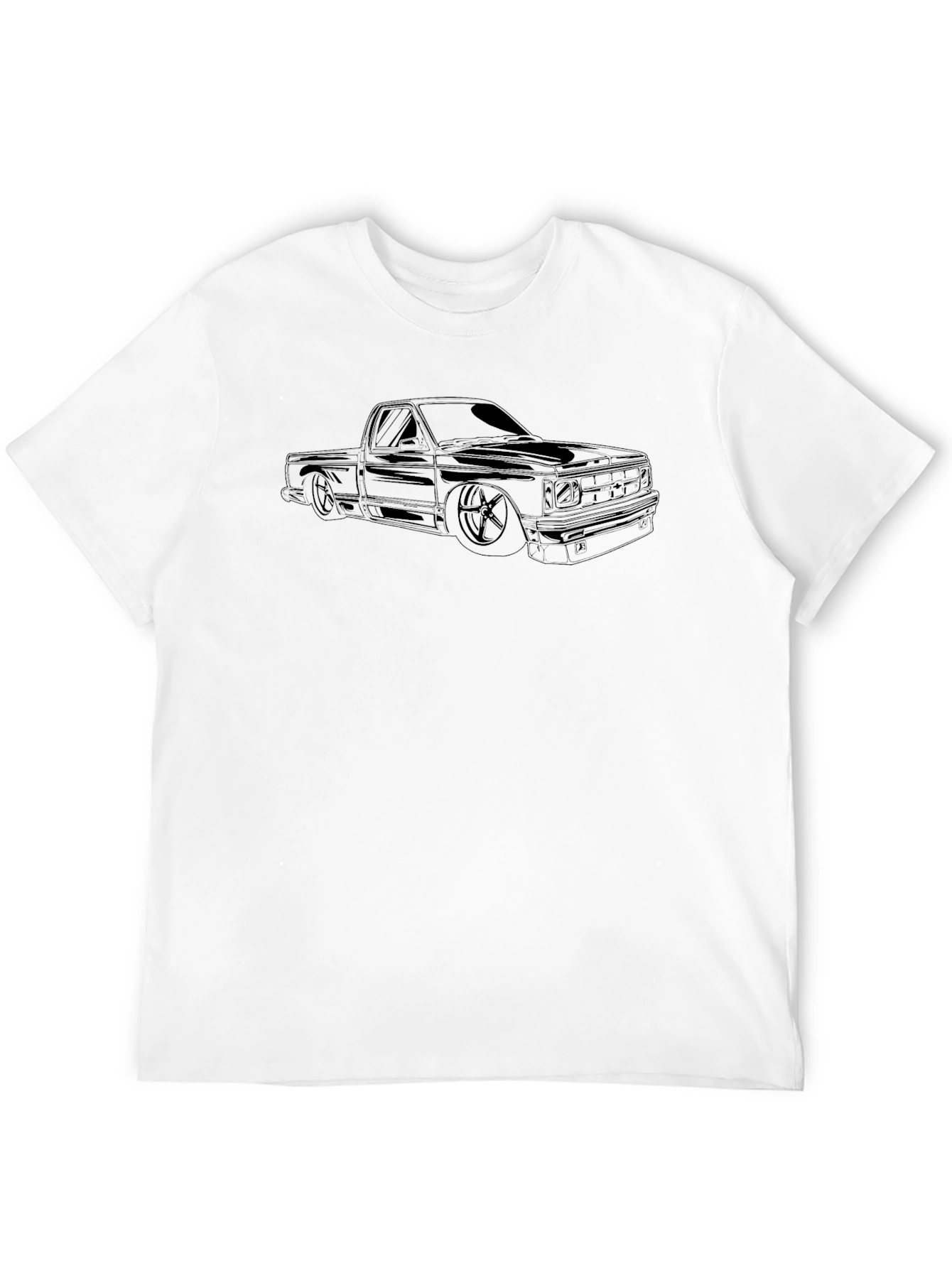 Classic Truck Outline Tee - Black Cotton Graphic T-Shirt