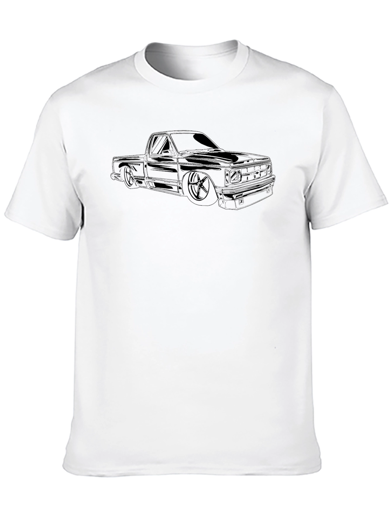 Classic Truck Outline Tee - Black Cotton Graphic T-Shirt