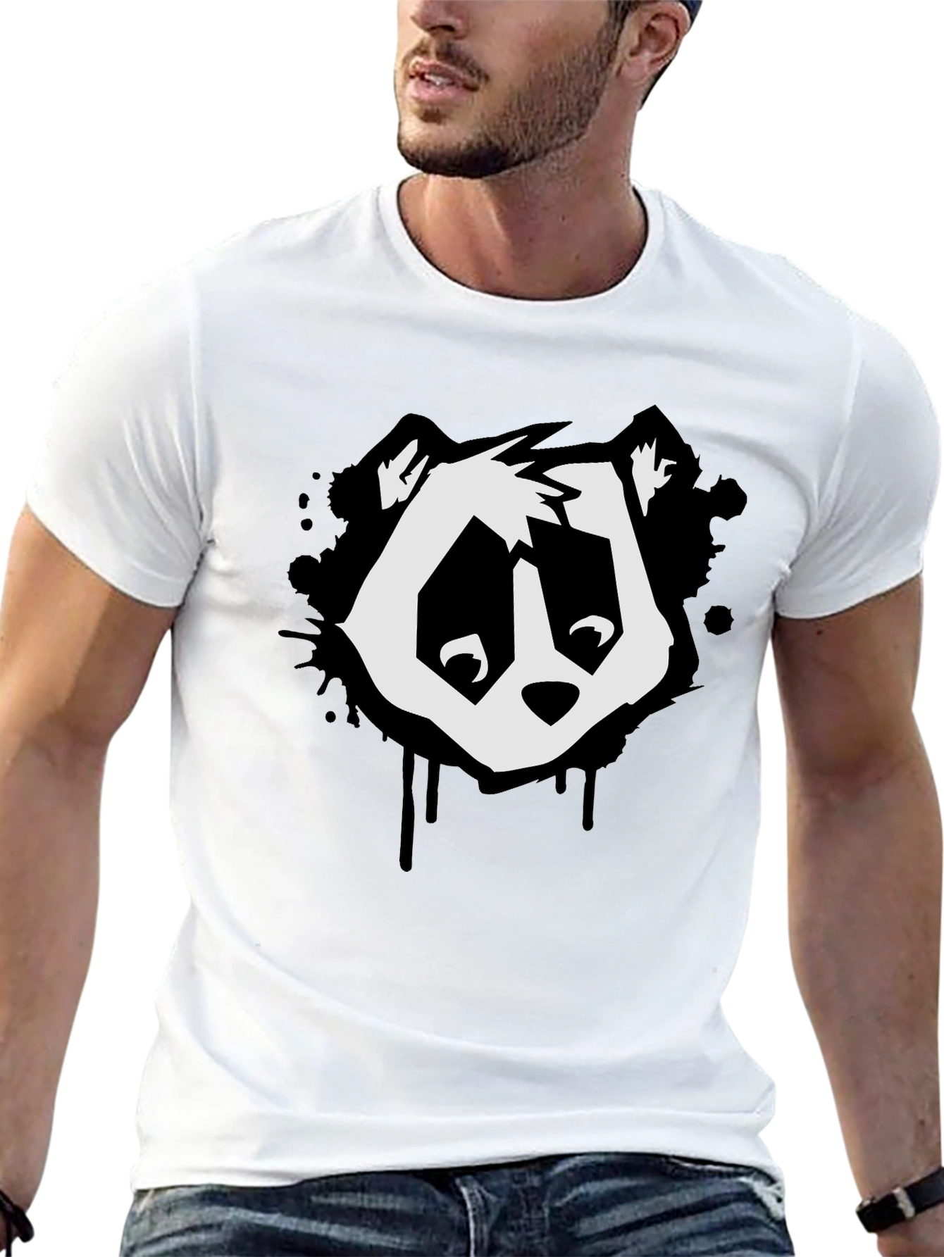 Cool Panda Graphic Tee - Black T-Shirt