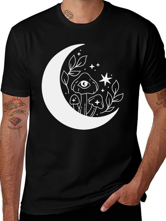 Mystic Moon Mushroom Graphic T-Shirt