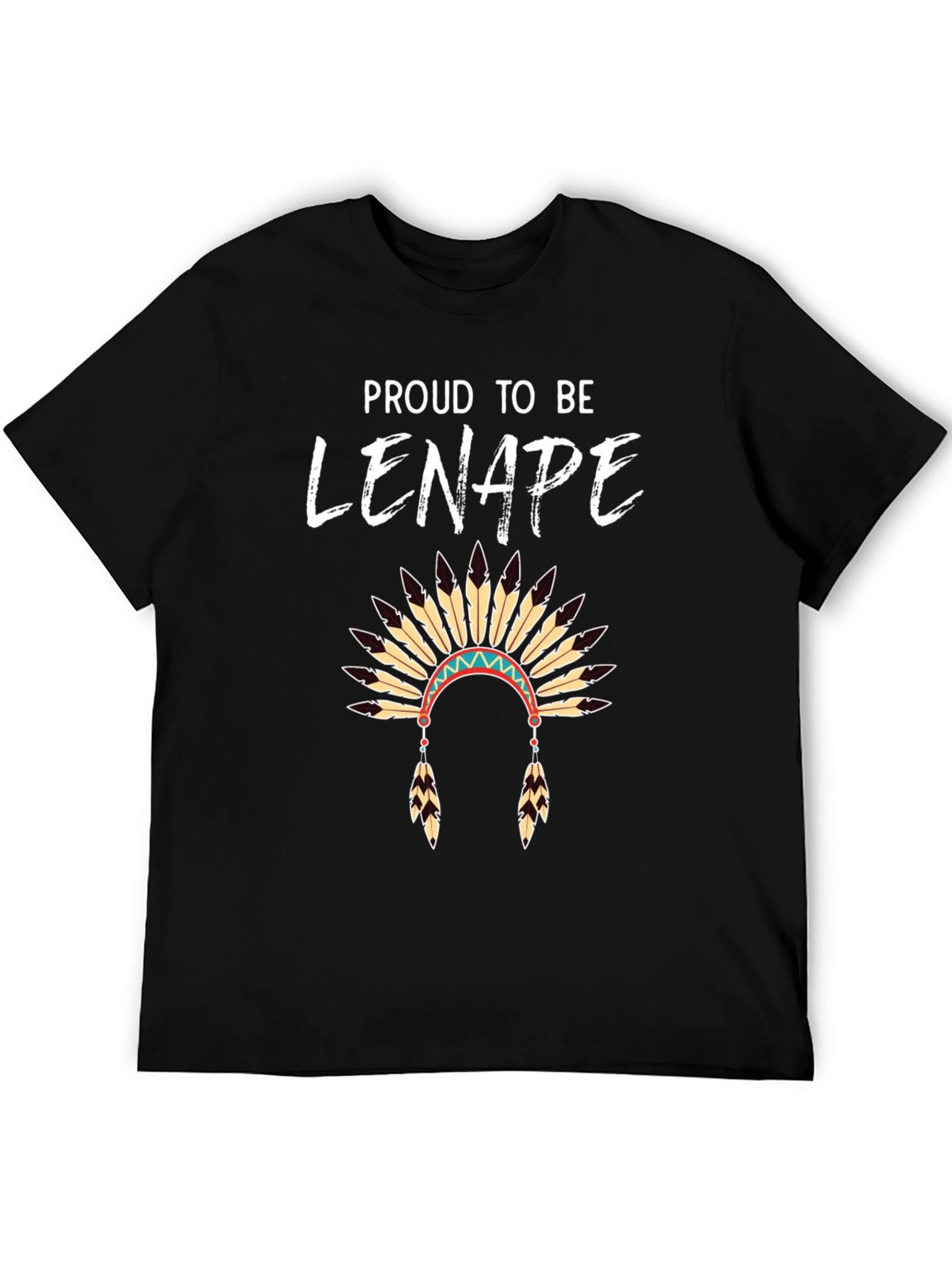 Proud Lenape Headdress T-Shirt Native American Pride