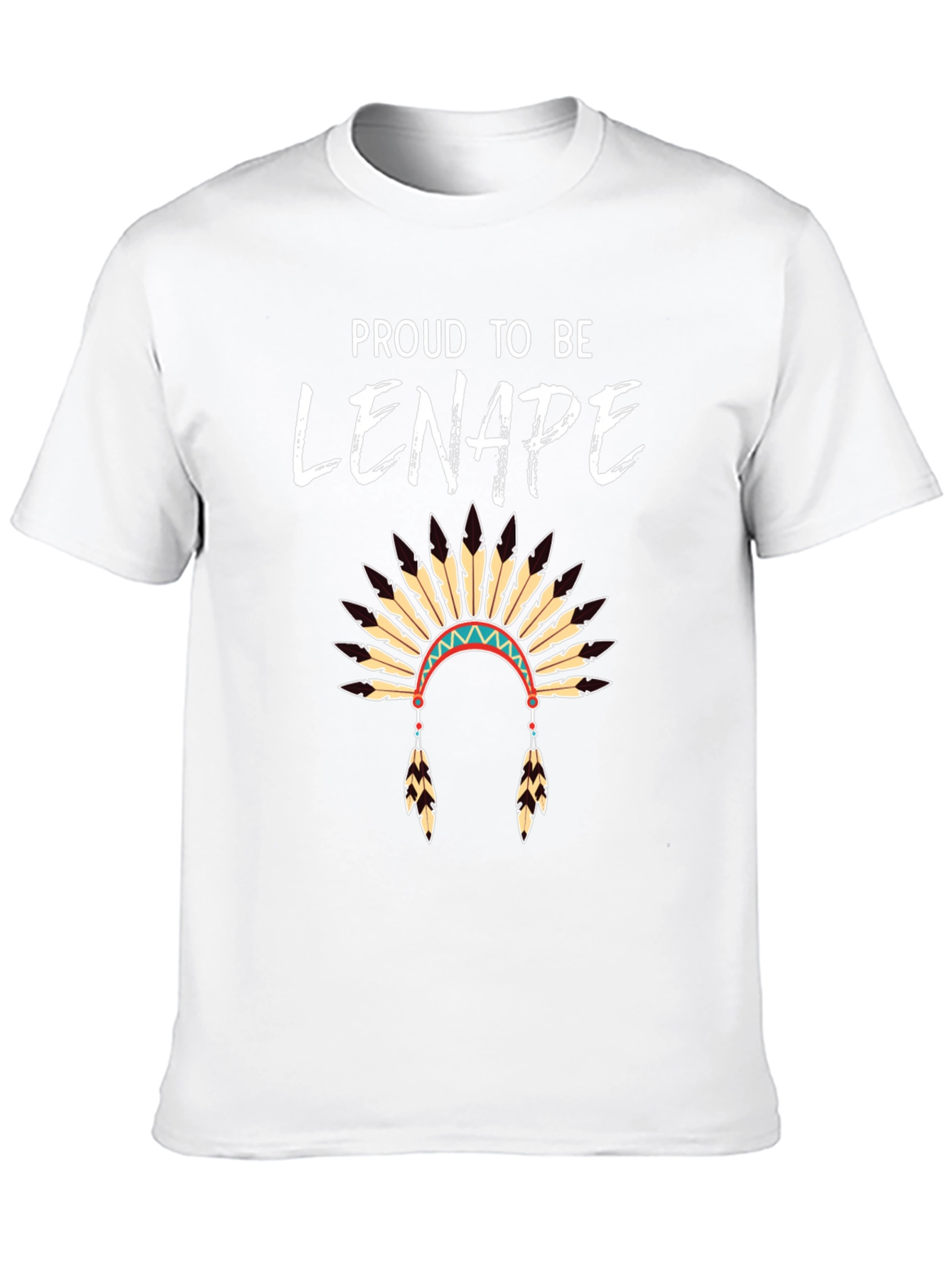 Proud Lenape Headdress T-Shirt Native American Pride