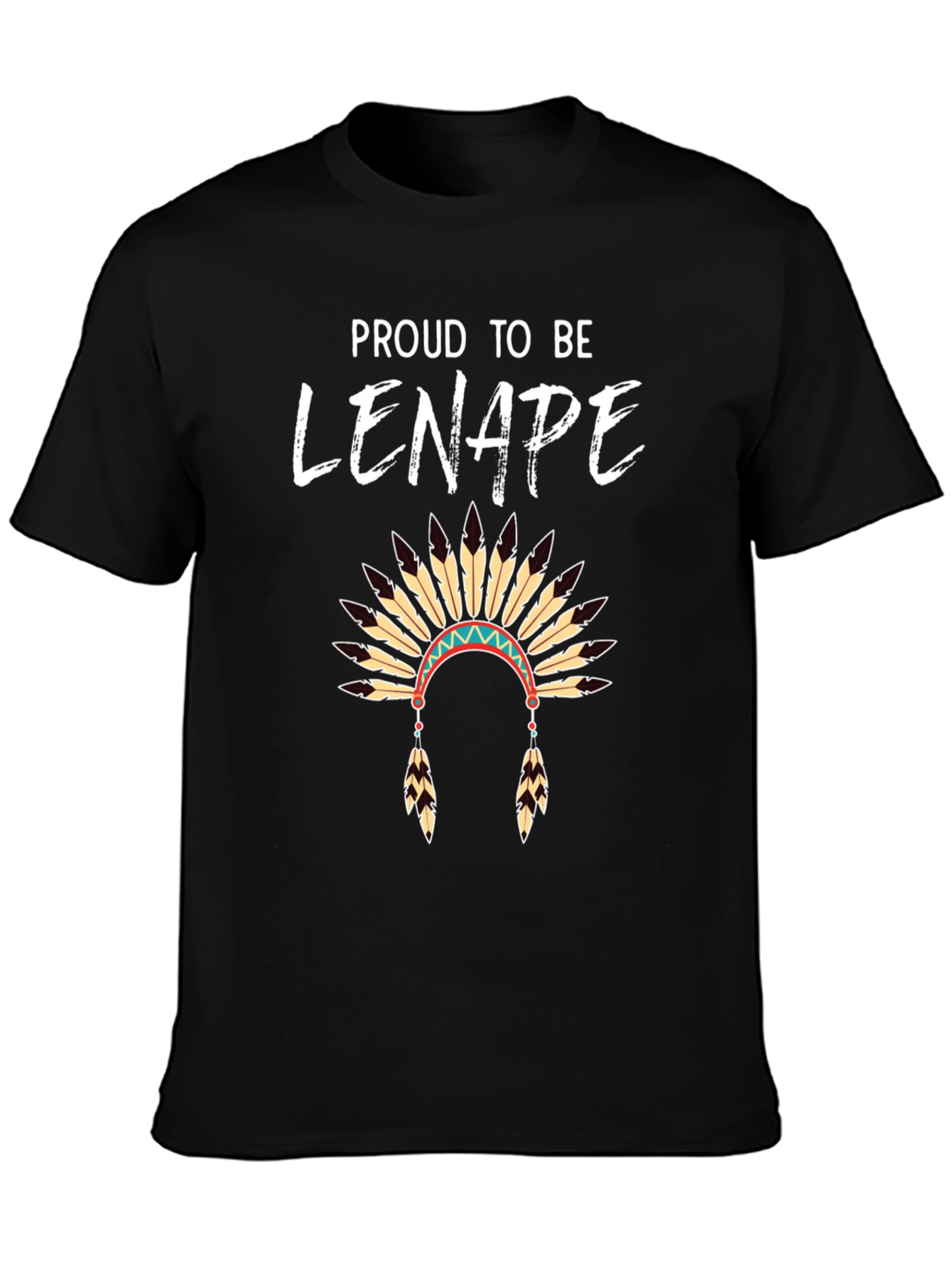 Proud Lenape Headdress T-Shirt Native American Pride