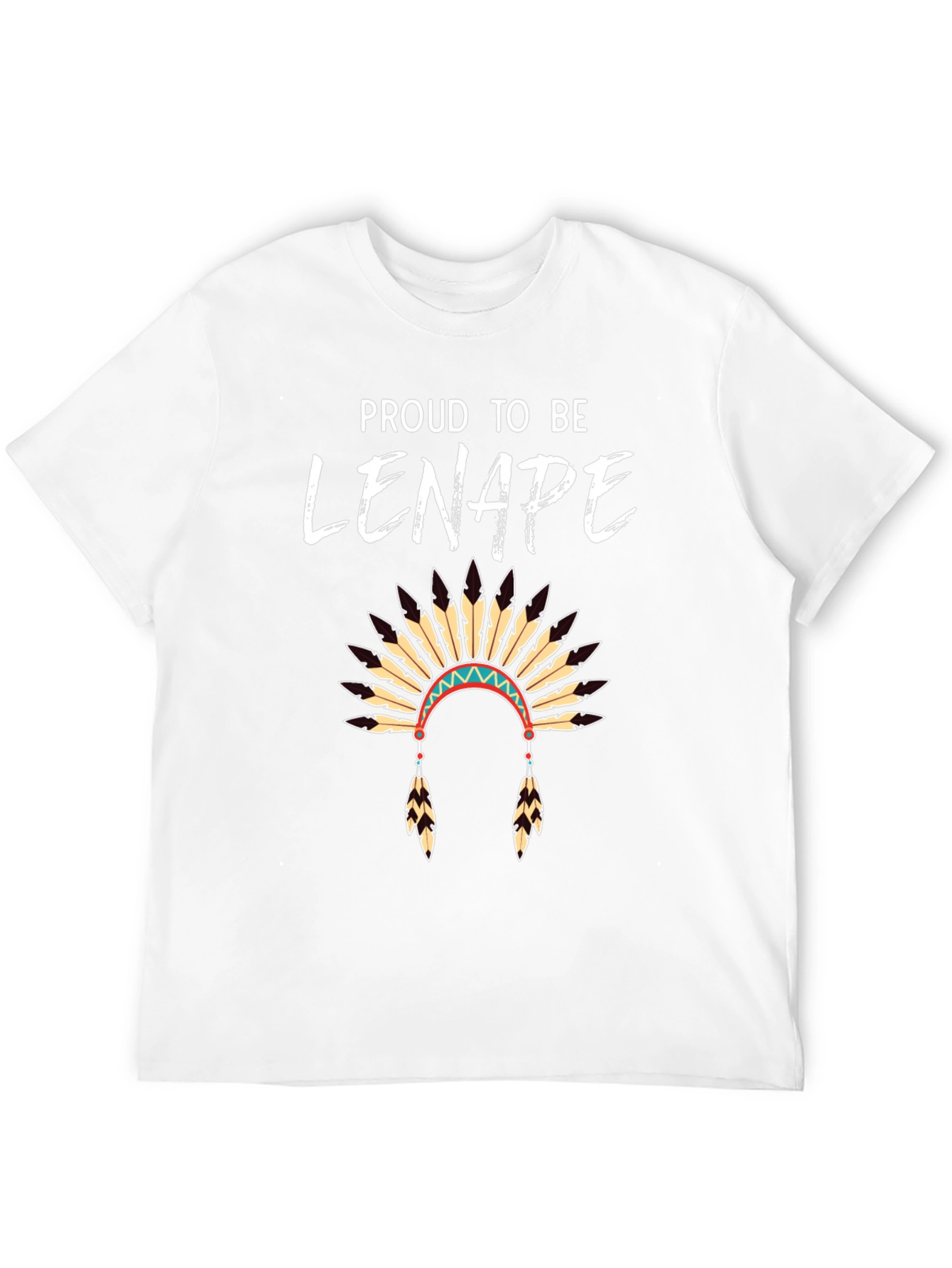 Proud Lenape Headdress T-Shirt Native American Pride