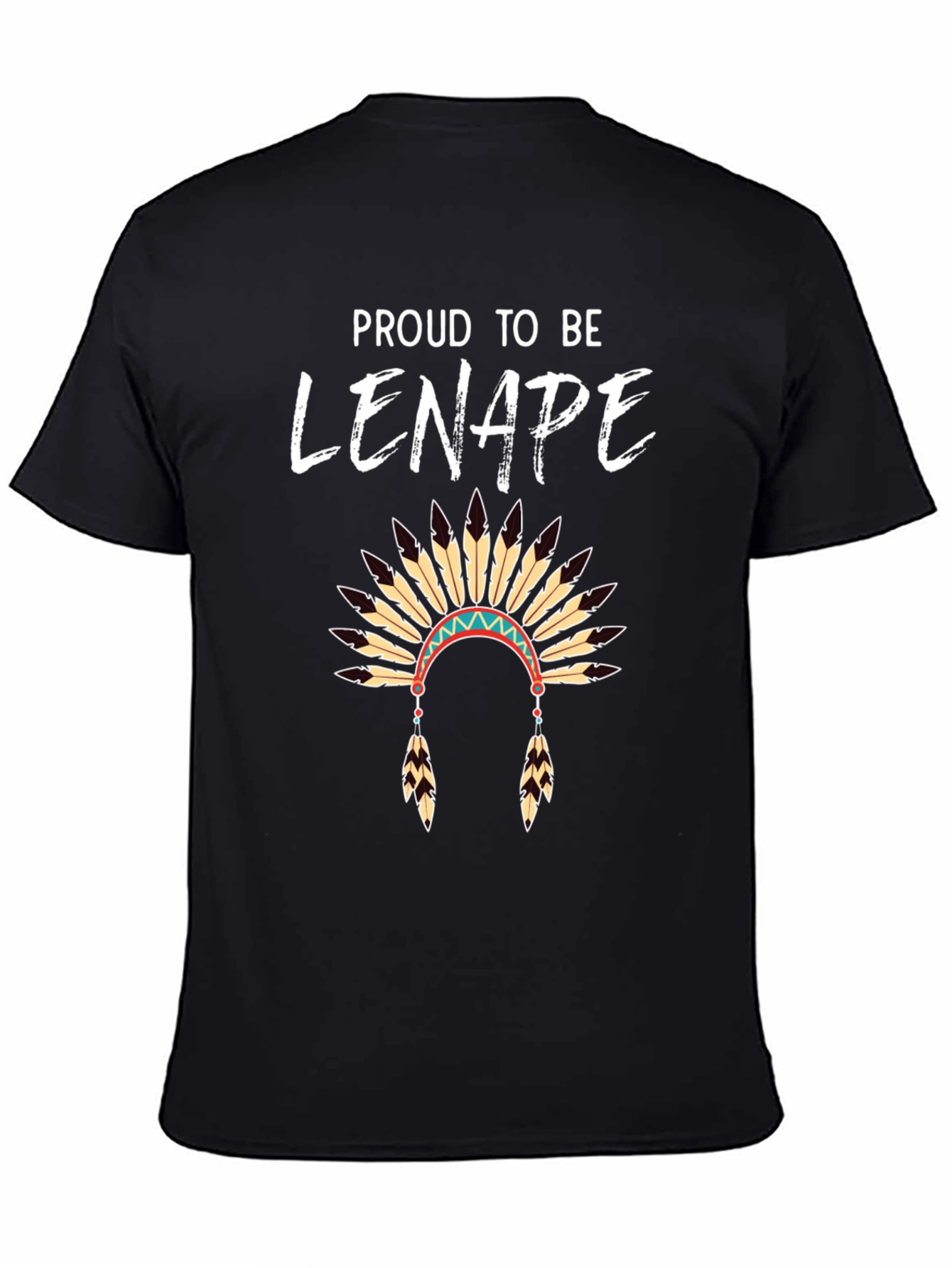 Proud Lenape Headdress T-Shirt Native American Pride