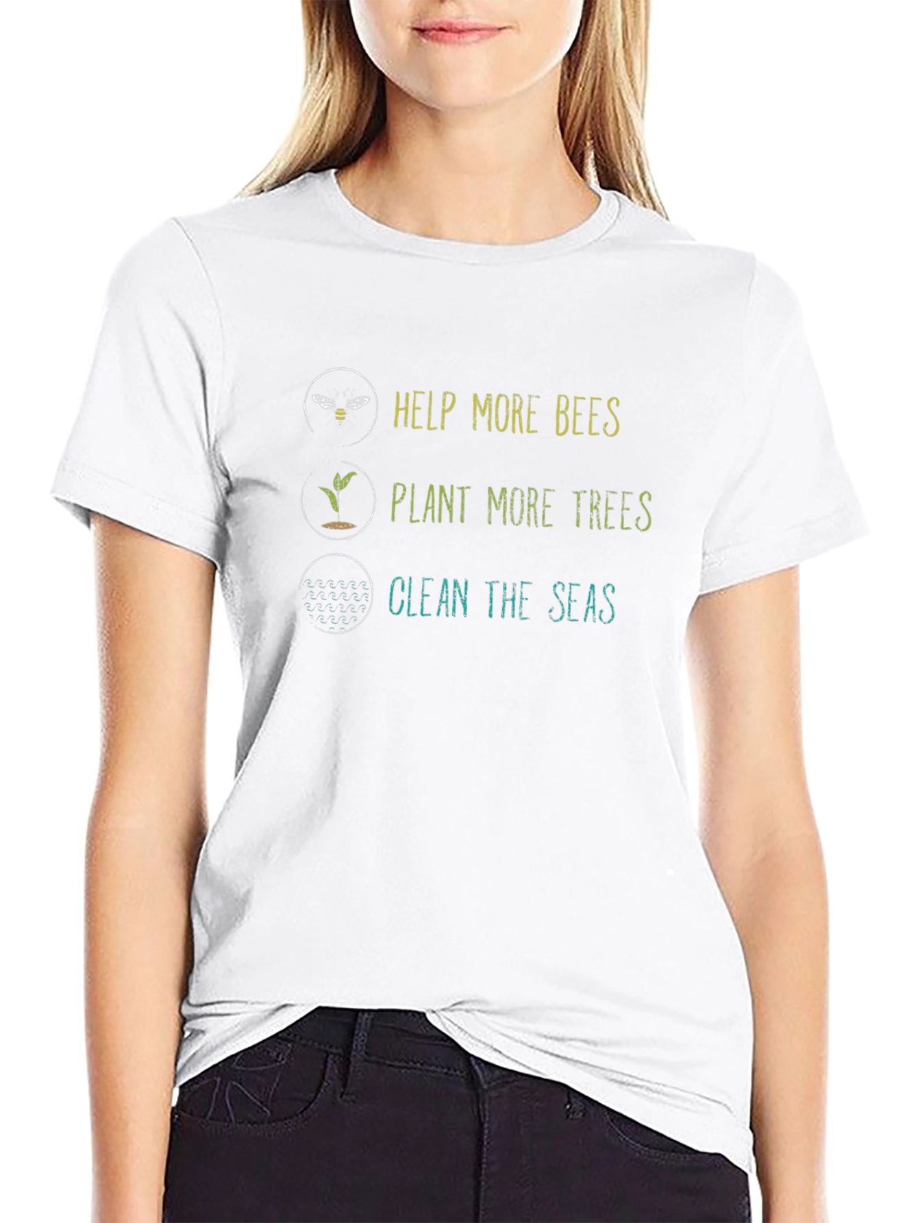 Eco-Friendly Tee: Help Bees Plant Trees Clean Seas