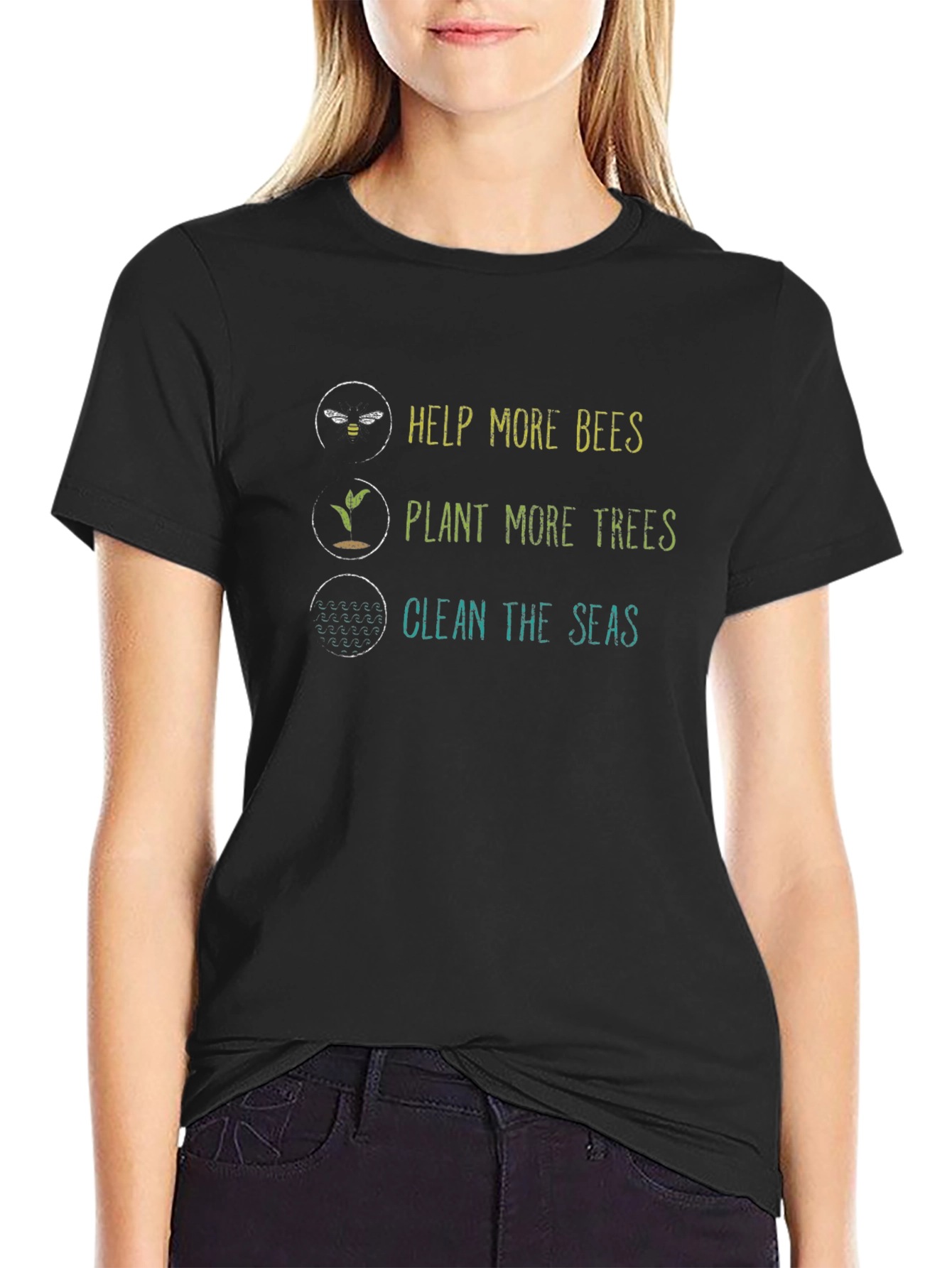 Eco-Friendly Tee: Help Bees Plant Trees Clean Seas