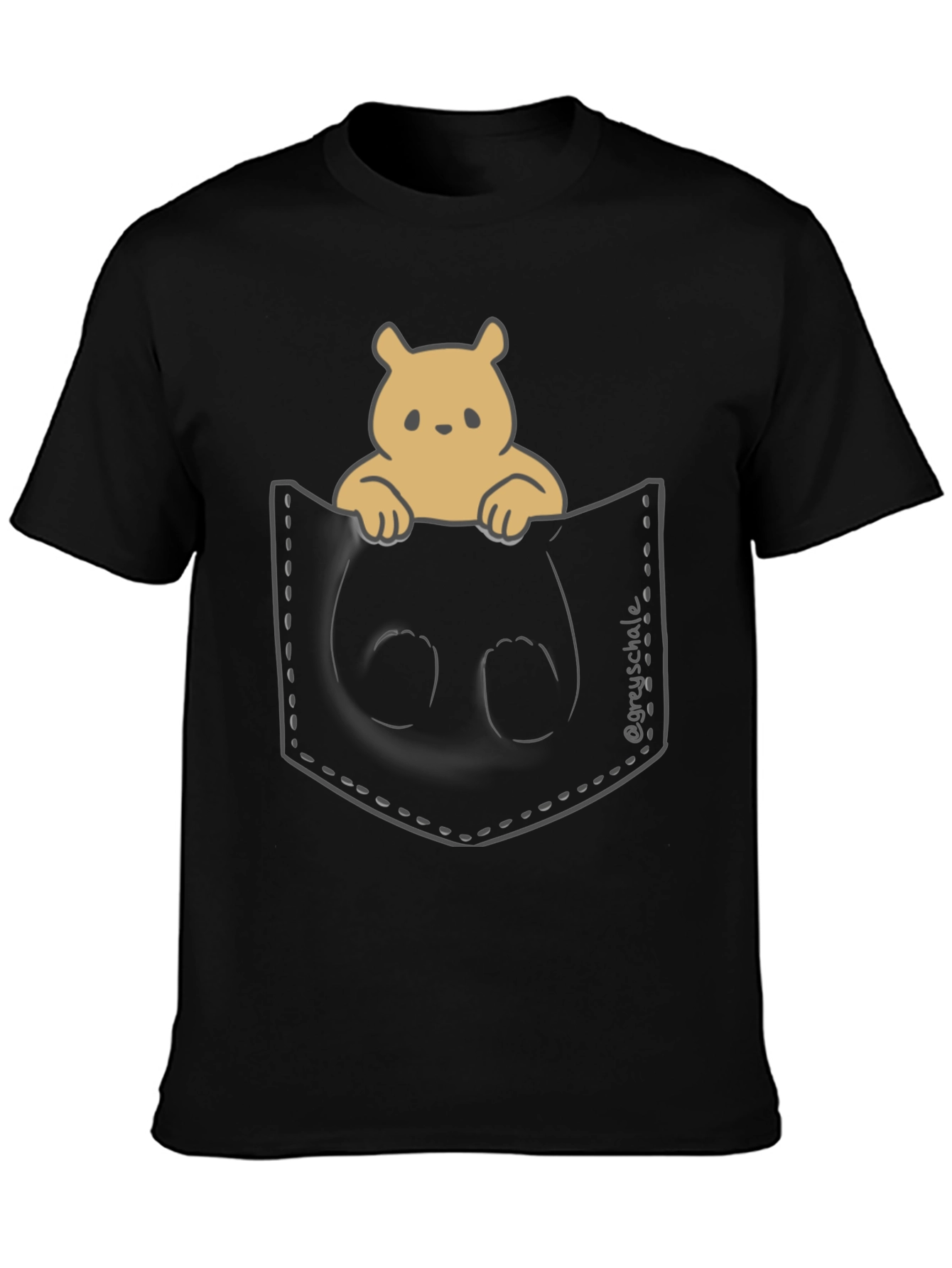 Cute Bear Pocket T-Shirt - Soft & Stylish