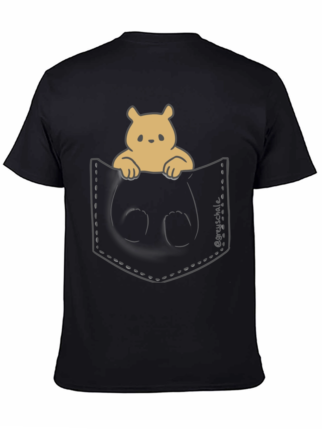 Cute Bear Pocket T-Shirt - Soft & Stylish