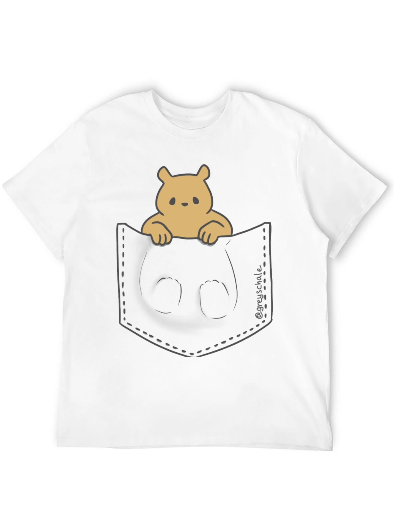 Cute Bear Pocket T-Shirt - Soft & Stylish