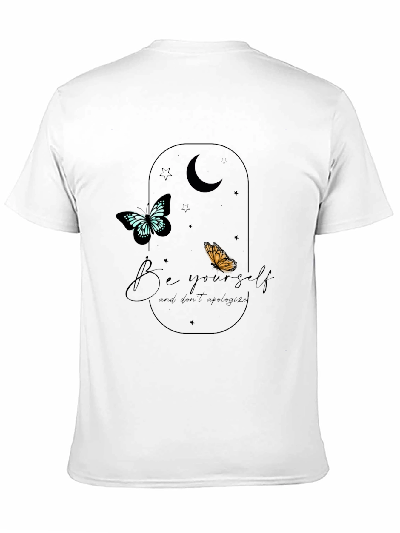 Be Yourself Butterfly Graphic Tee - Black