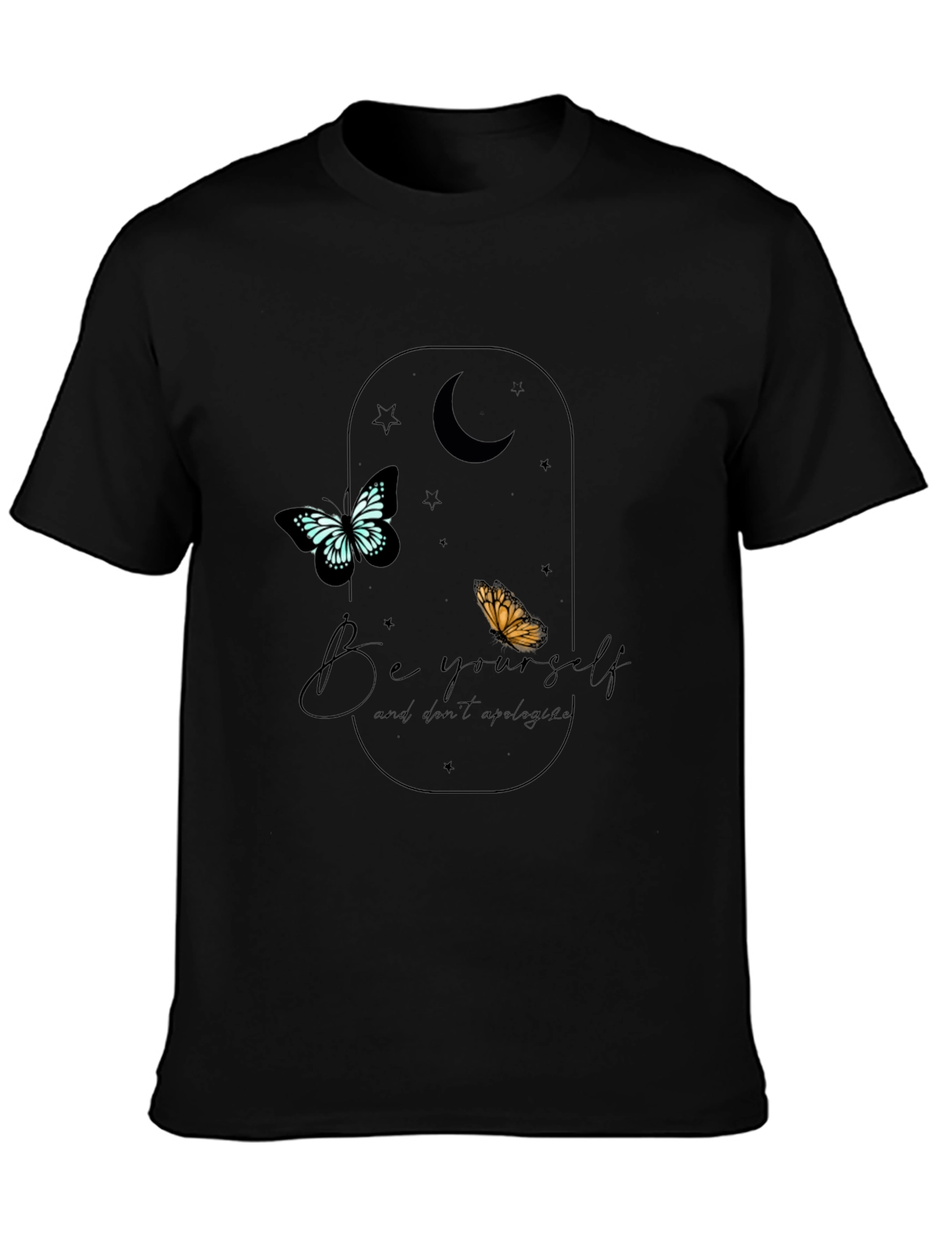 Be Yourself Butterfly Graphic Tee - Black
