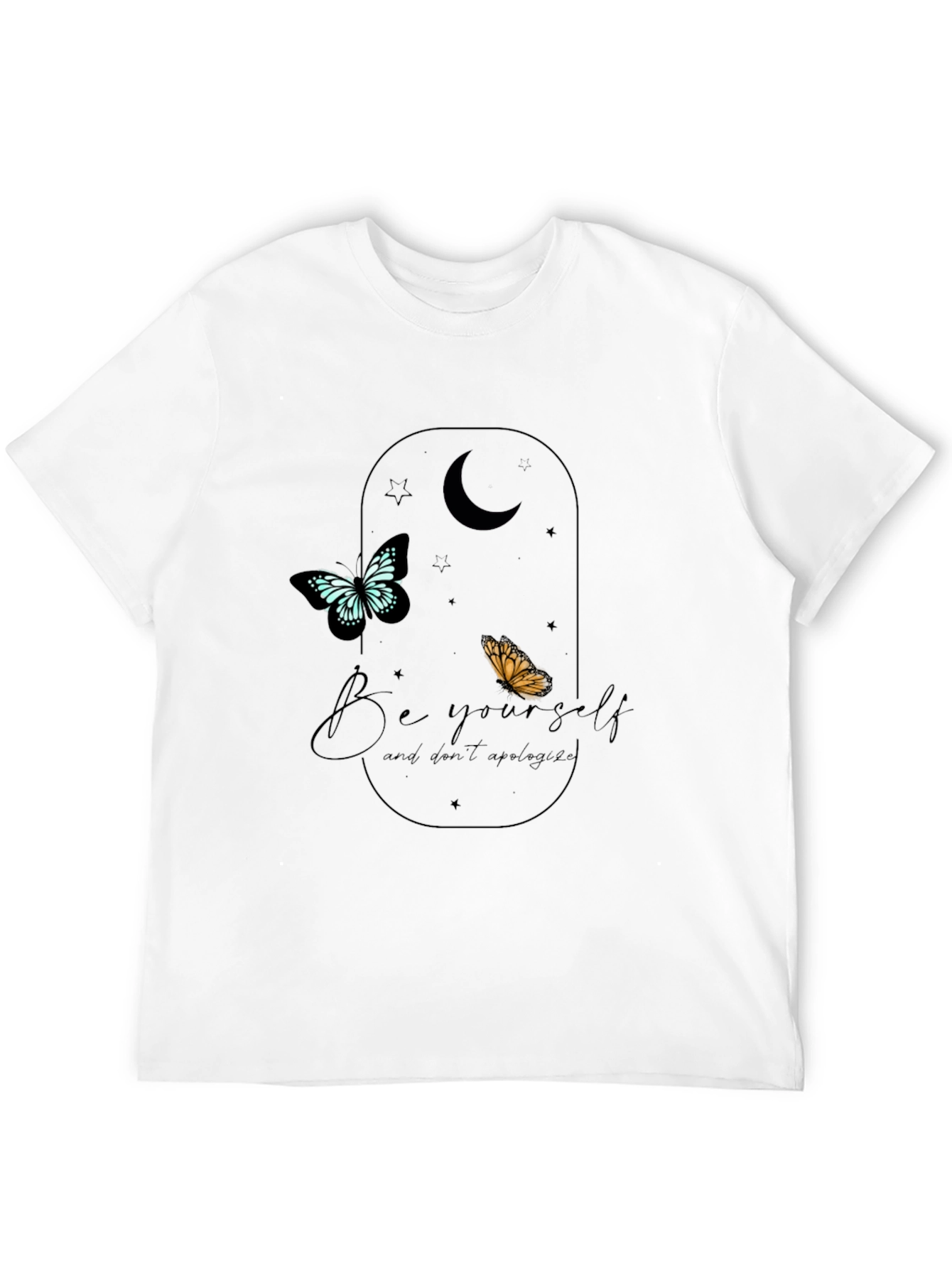 Be Yourself Butterfly Graphic Tee - Black
