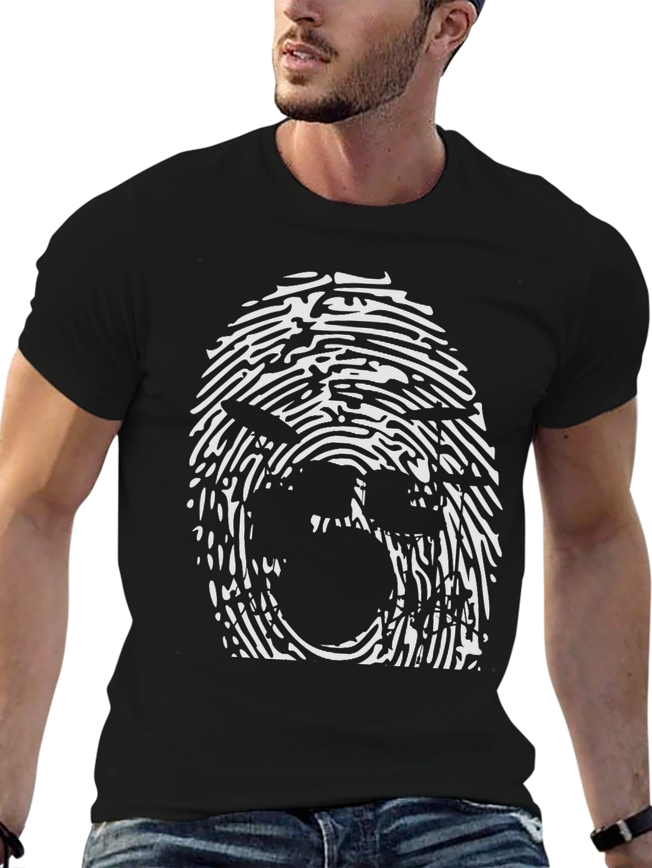 Fingerprint Face Graphic Tee - Unisex