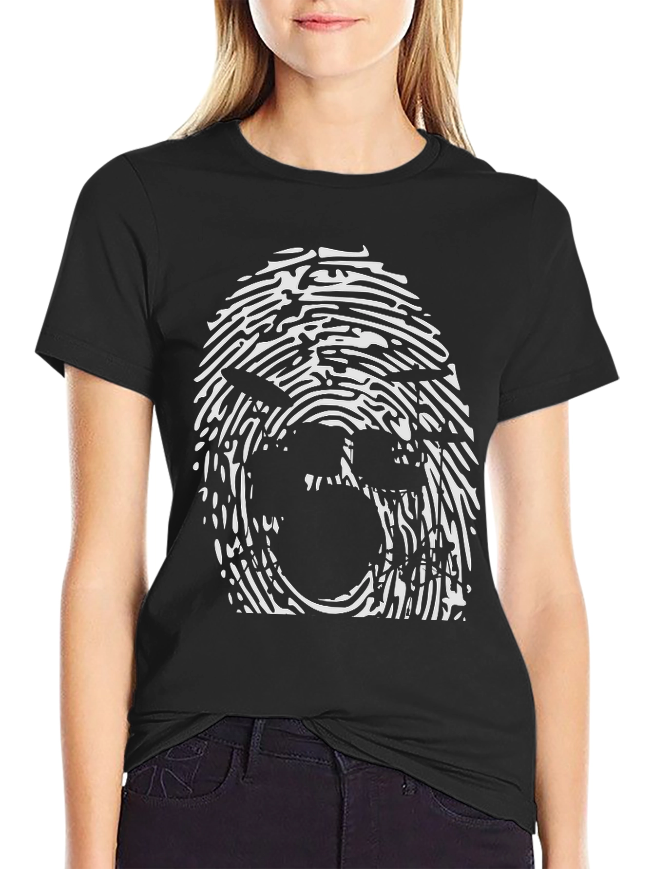 Fingerprint Face Graphic Tee - Unisex
