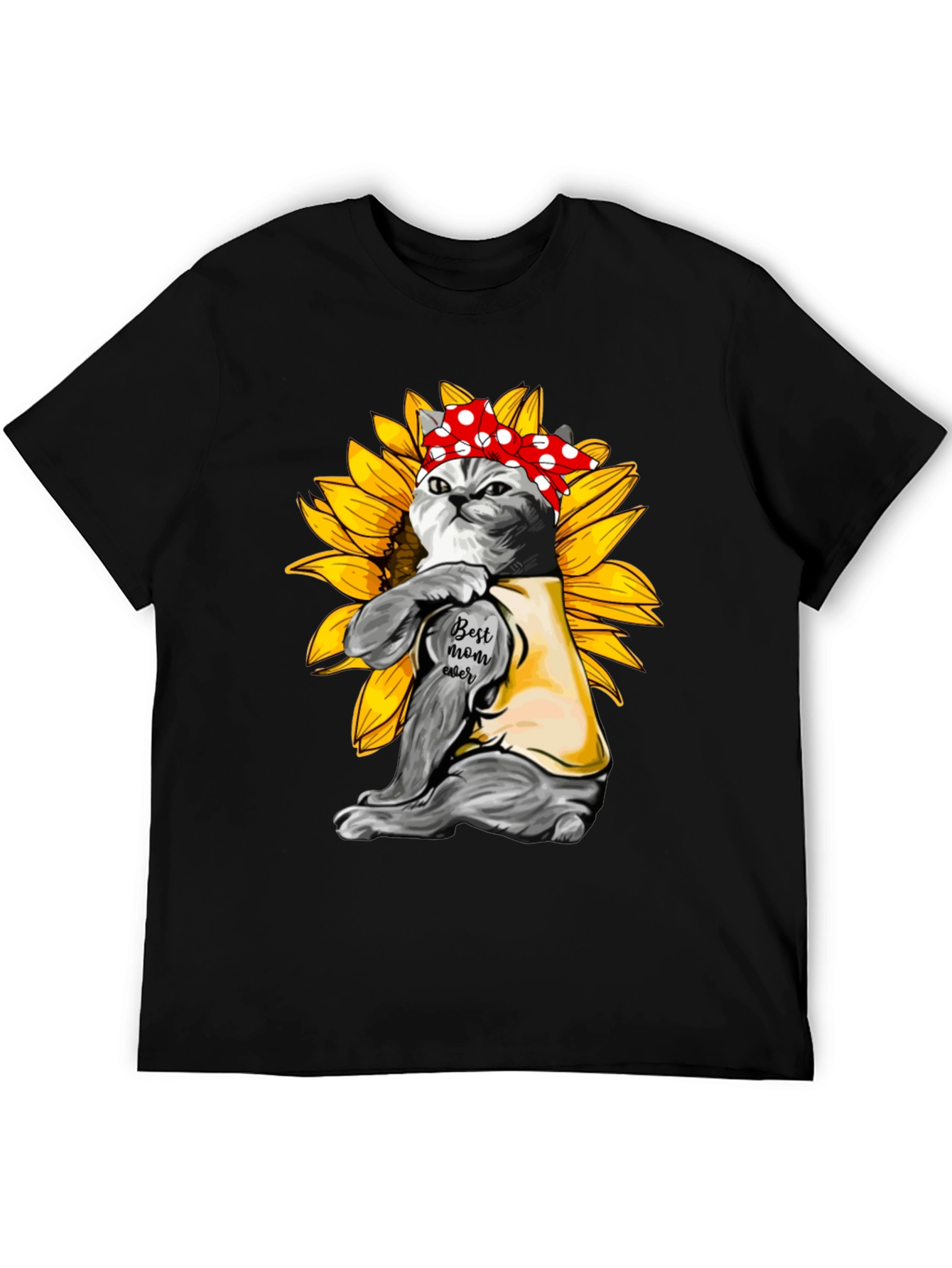 Cat Mom T-Shirt - Sunflower Power