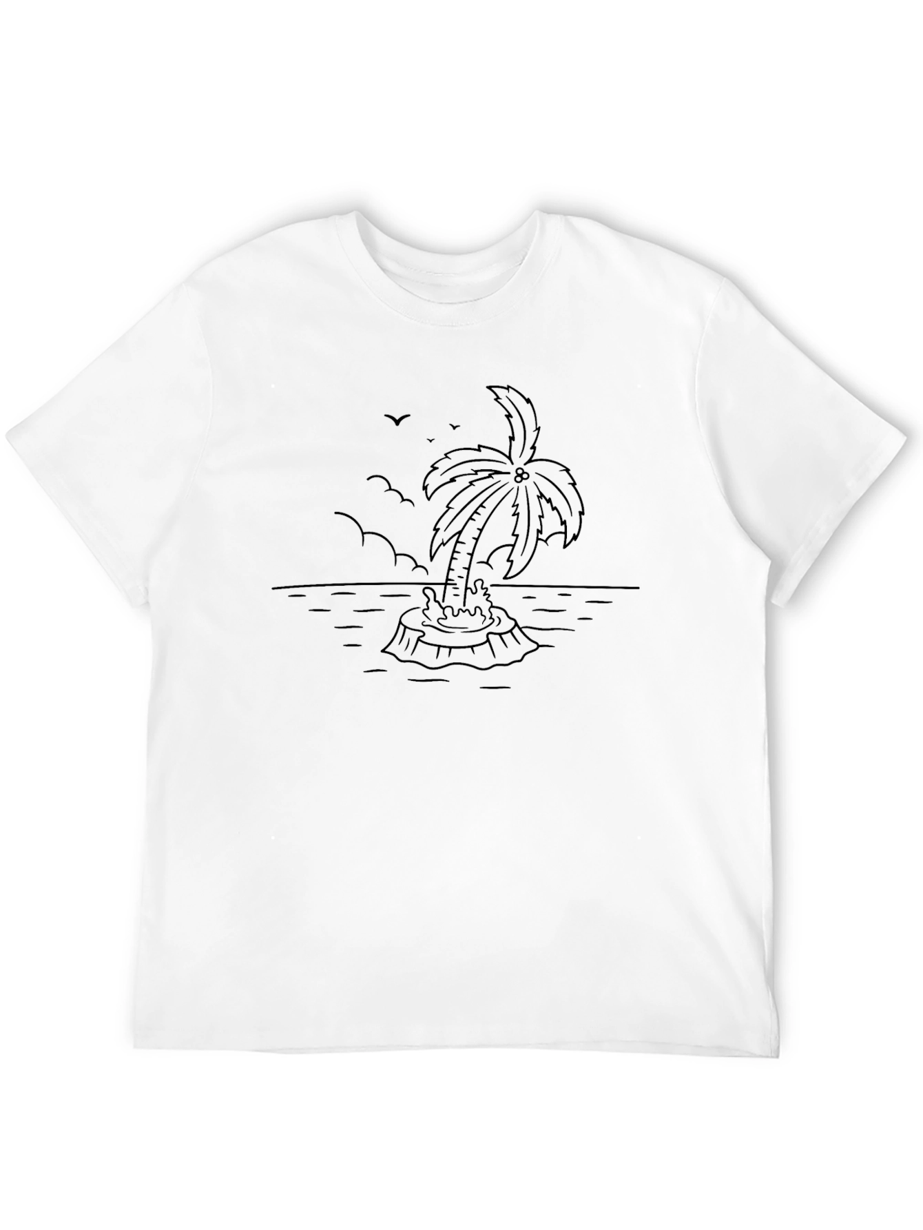 Palm Tree Island Black T-Shirt