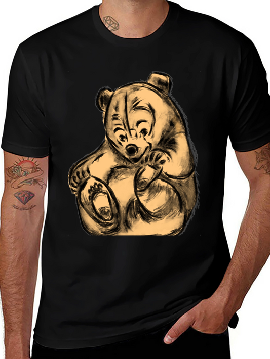 Whimsical Bear Graphic Tee - Soft & Comfortable