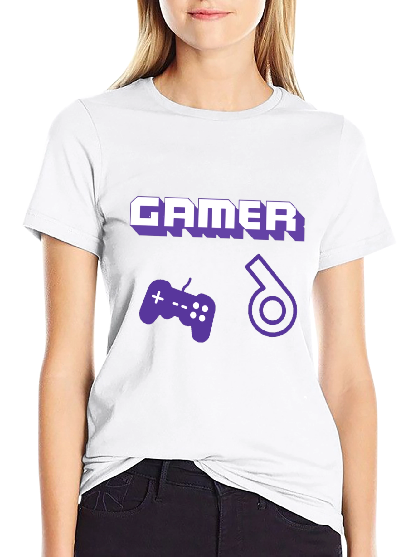 Gamer T-Shirt - Black Cotton with Graphic Design