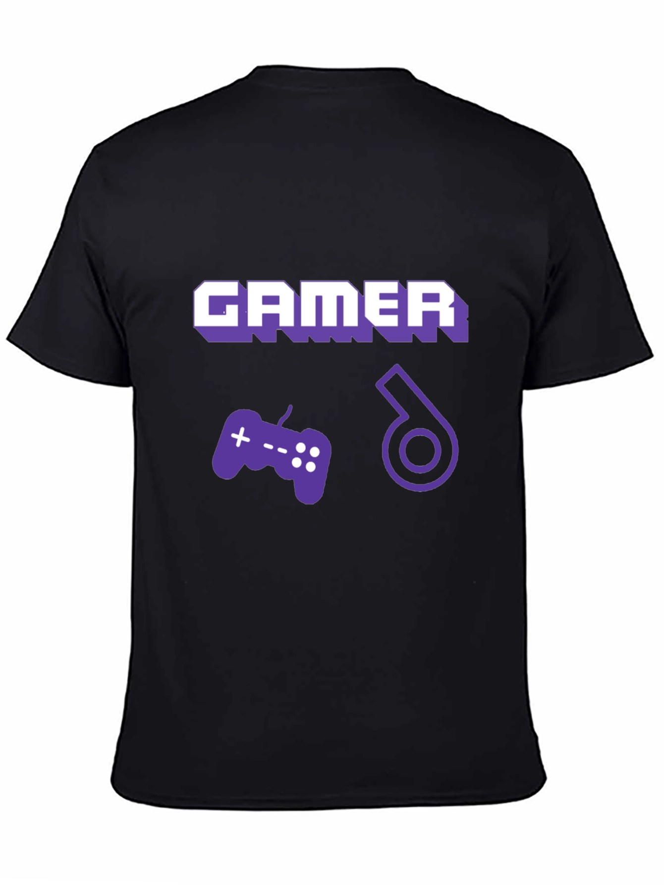 Gamer T-Shirt - Black Cotton with Graphic Design