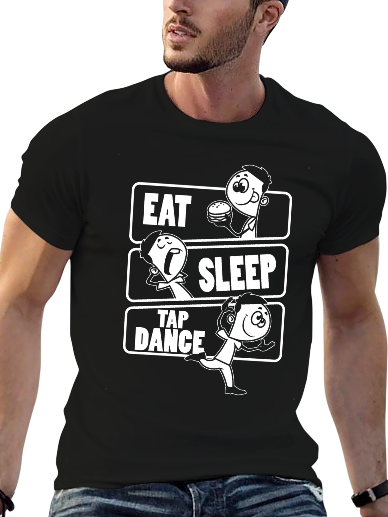 Eat Sleep Tap Dance Black Graphic T-Shirt