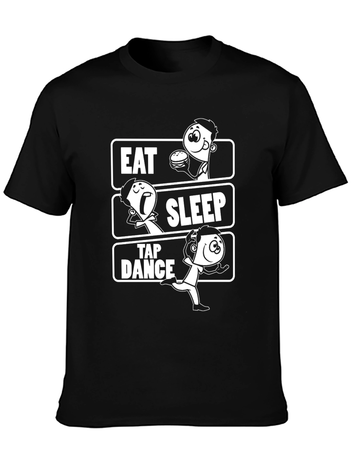 Eat Sleep Tap Dance Black Graphic T-Shirt