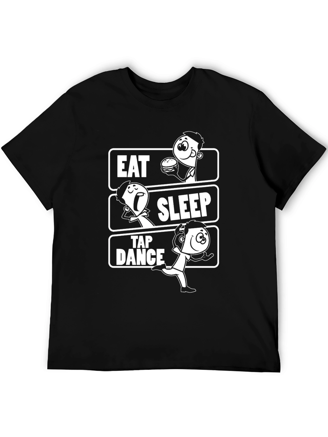 Eat Sleep Tap Dance Black Graphic T-Shirt