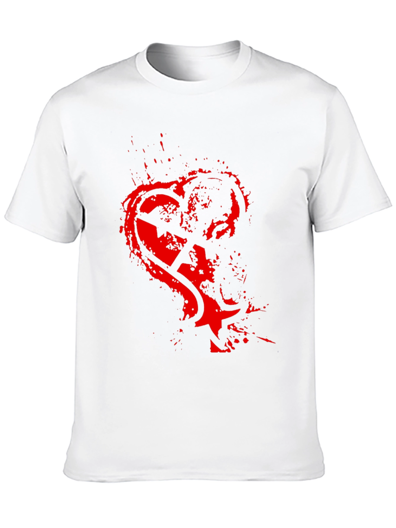 Edgy Heart Graphic Black T-Shirt for Men