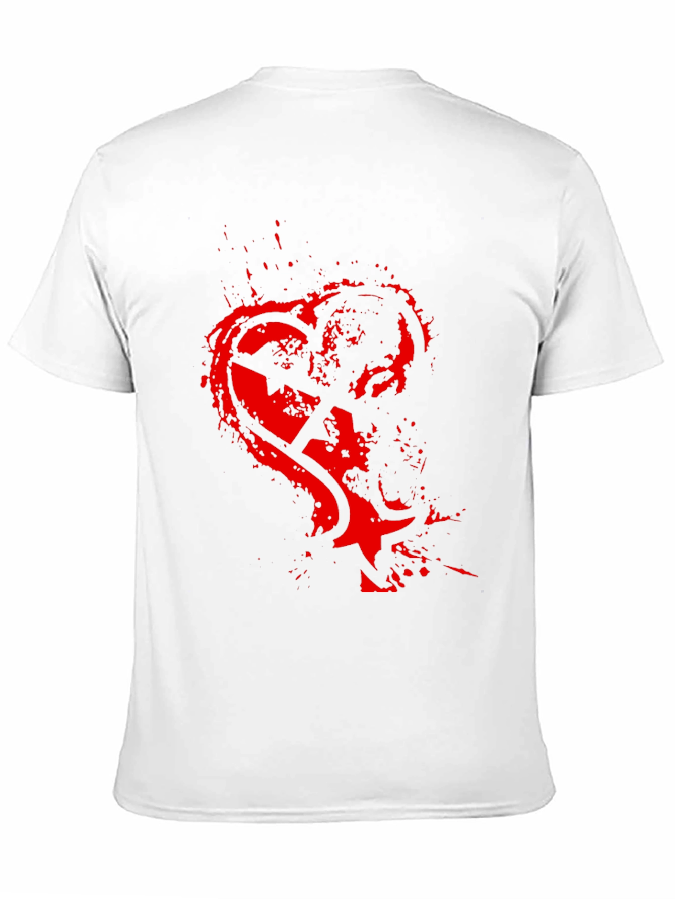 Edgy Heart Graphic Black T-Shirt for Men