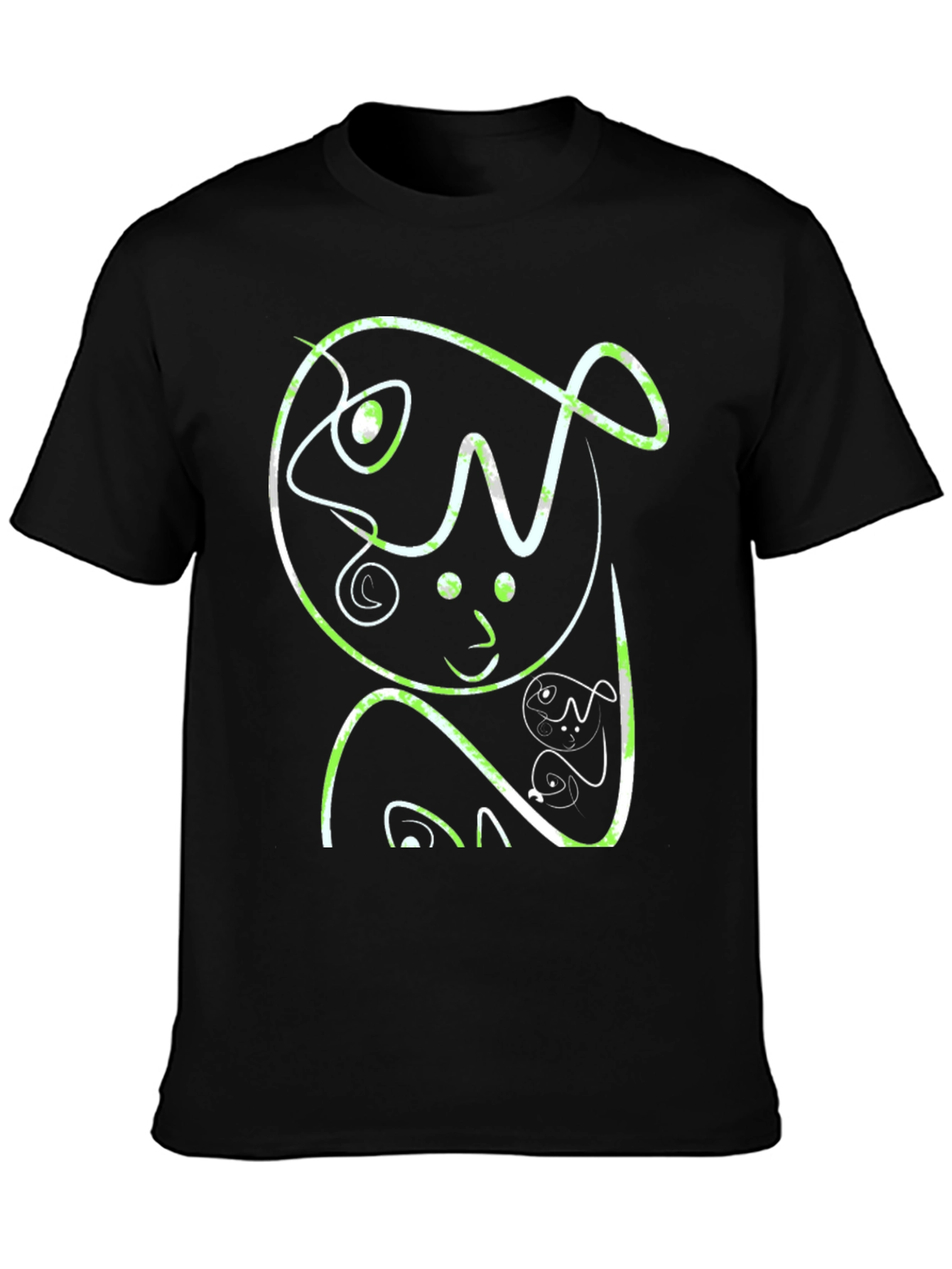 Abstract Graphic Print Black Casual T-Shirt