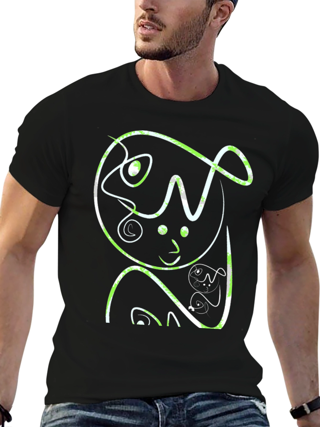 Abstract Graphic Print Black Casual T-Shirt