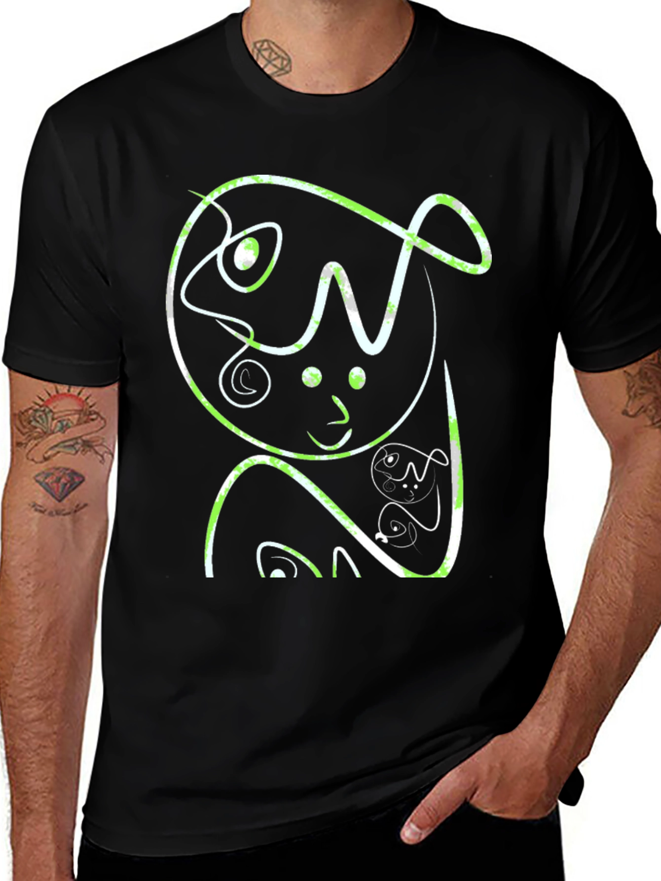Abstract Graphic Print Black Casual T-Shirt