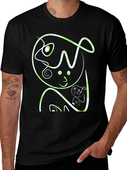 Abstract Graphic Print Black Casual T-Shirt