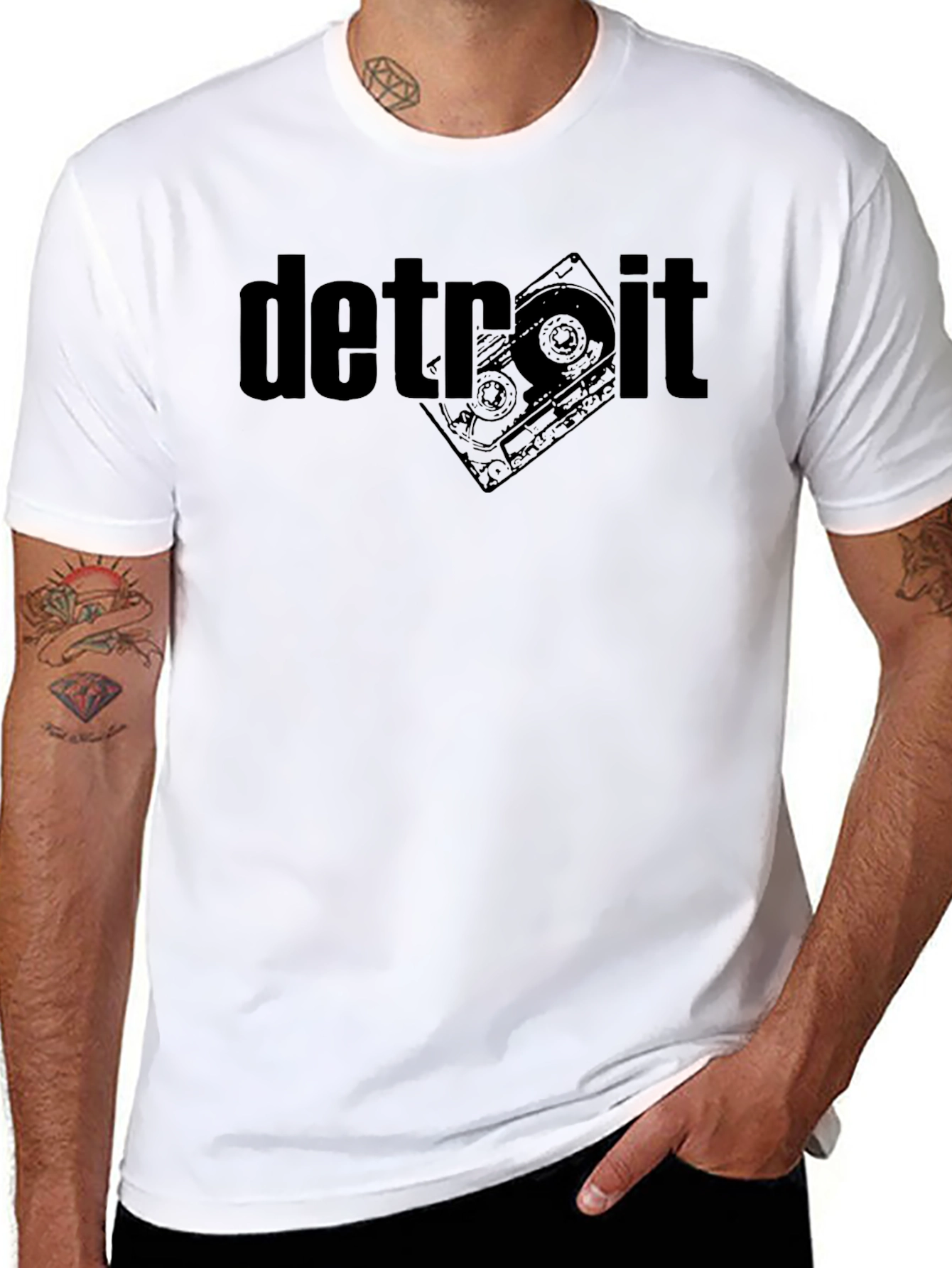 Detroit Cassette Tape Graphic Tee - Classic Black T-Shirt