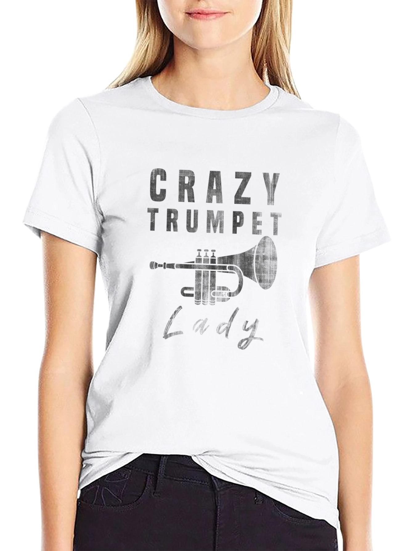Crazy Trumpet Lady T-Shirt - Musician Tee